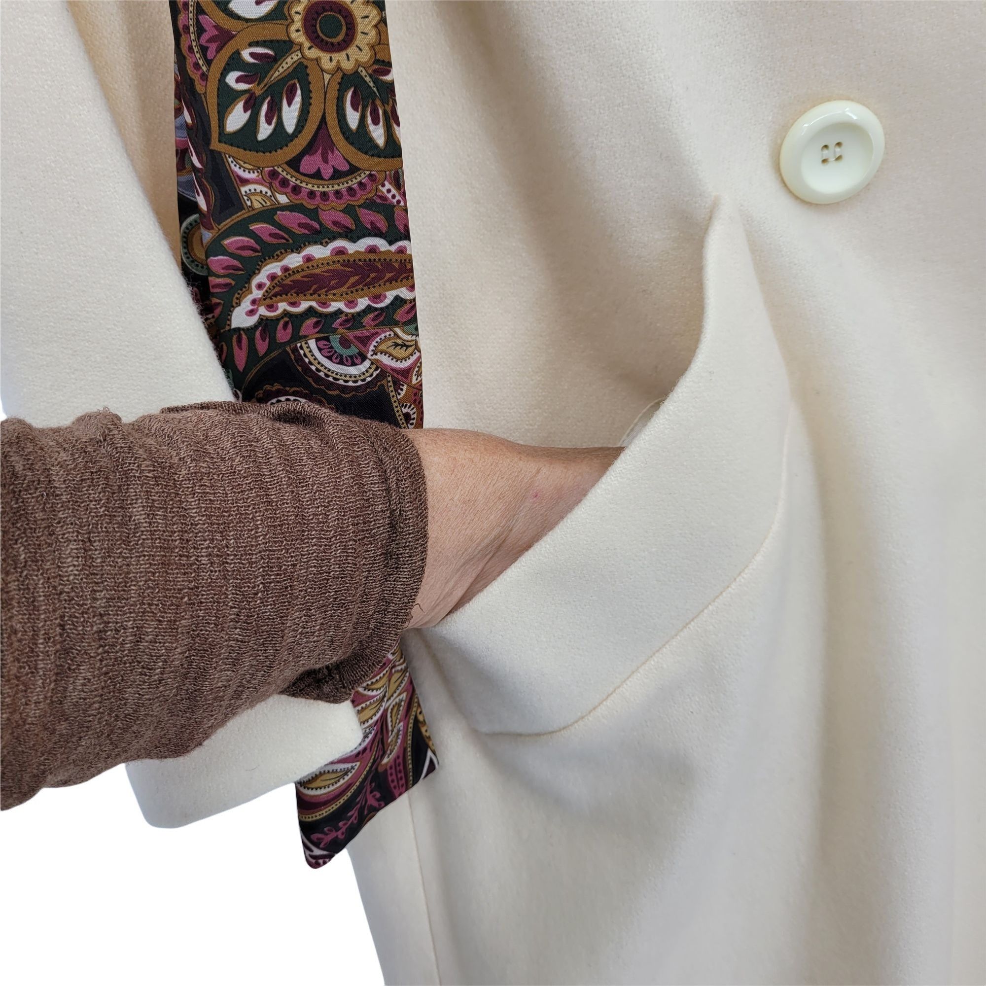 Vintage Vtg Wool Coat Long Double Breasted Trench Notched Lapel Vani Size XL / US 12-14 / IT 48-50 - 6 Thumbnail