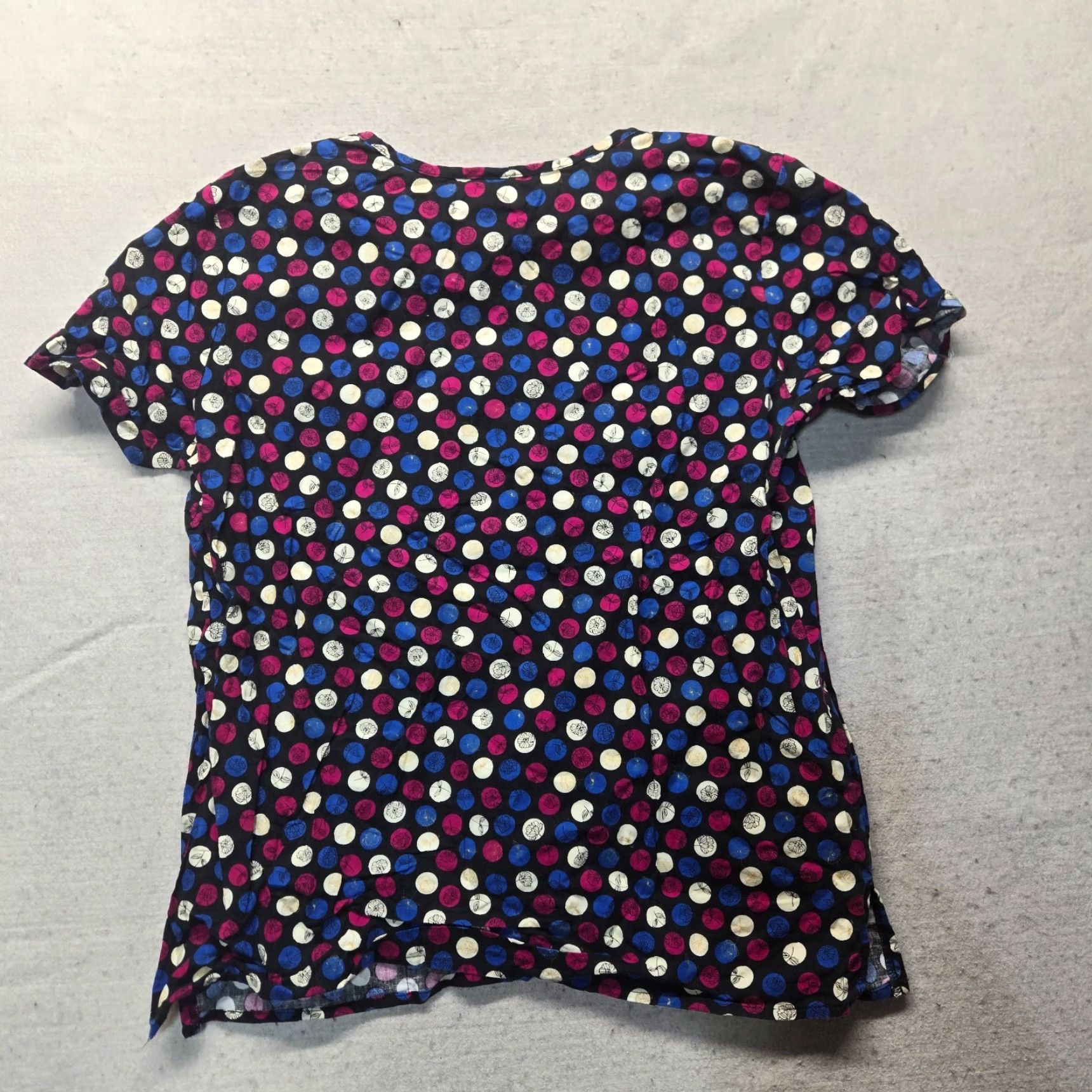 Cherokee Cherokee Workwear Women's V-Neck Scrub Top Circles & Flowers Short Sleeve Medium Size M / US 6-8 / IT 42-44 - 8 Thumbnail