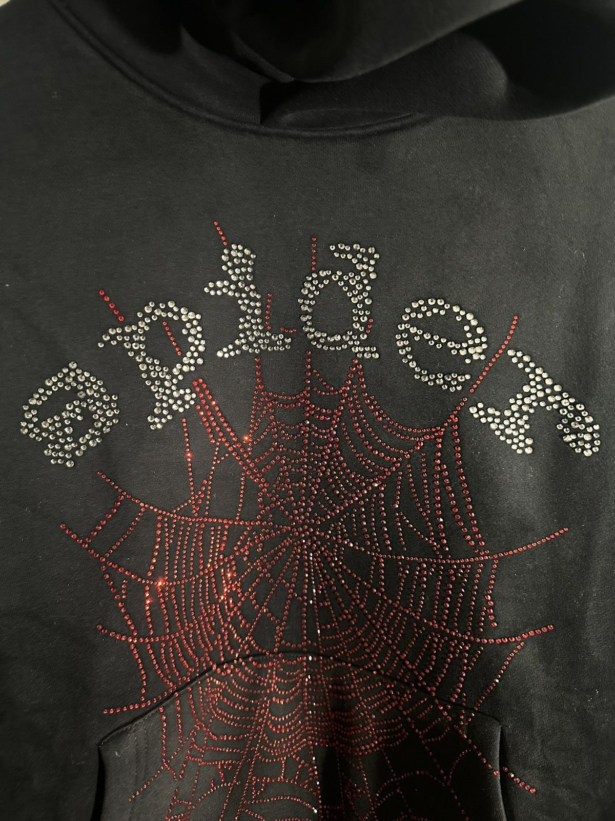 Spyder × Streetwear Black SP5DER OG RHINESTONE HOODIE | Grailed