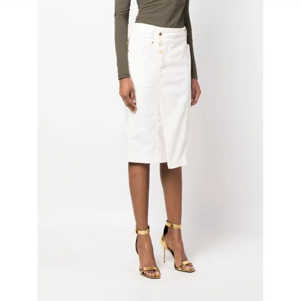 Tom Ford o1loc1c0625 GCD076 Denim Skirt in White Size 24" / US 00 / IT 34 - 3 Thumbnail