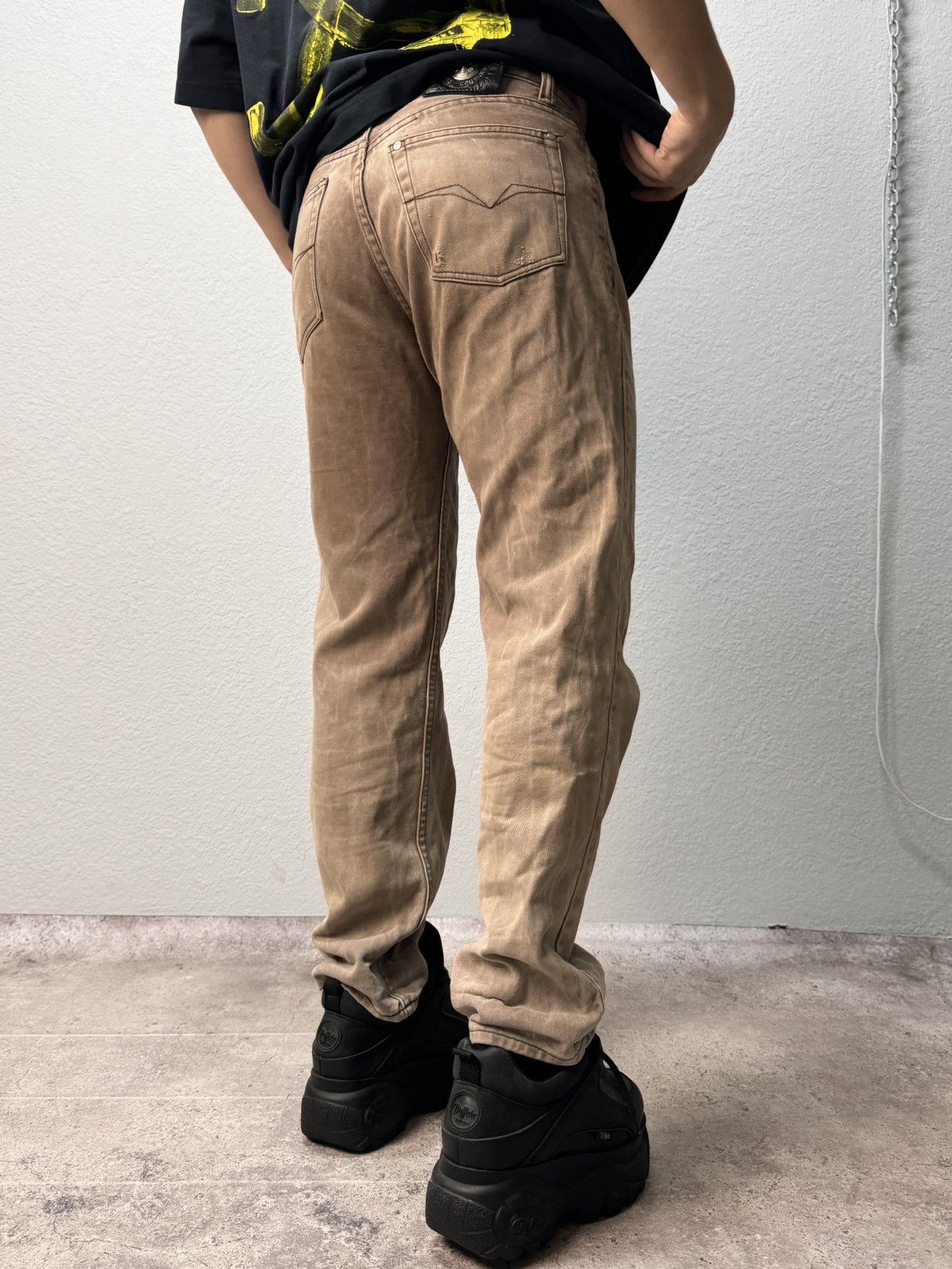 Versace × Versace Jeans Couture Vintage Versace Jeans Skinny Fit Denim Big Logo Black Siz 31 Size US 31 - 14 Thumbnail