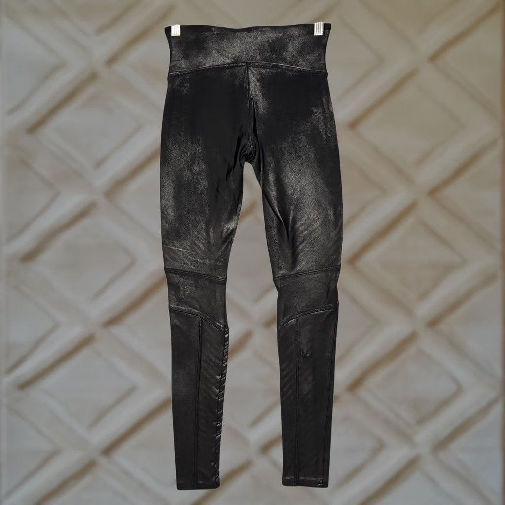 Spanx SPANX Faux Leather Moto Leggings Black High Waist Women's S Leggings Size 28" / US 6 / IT 42 - 1 Thumbnail