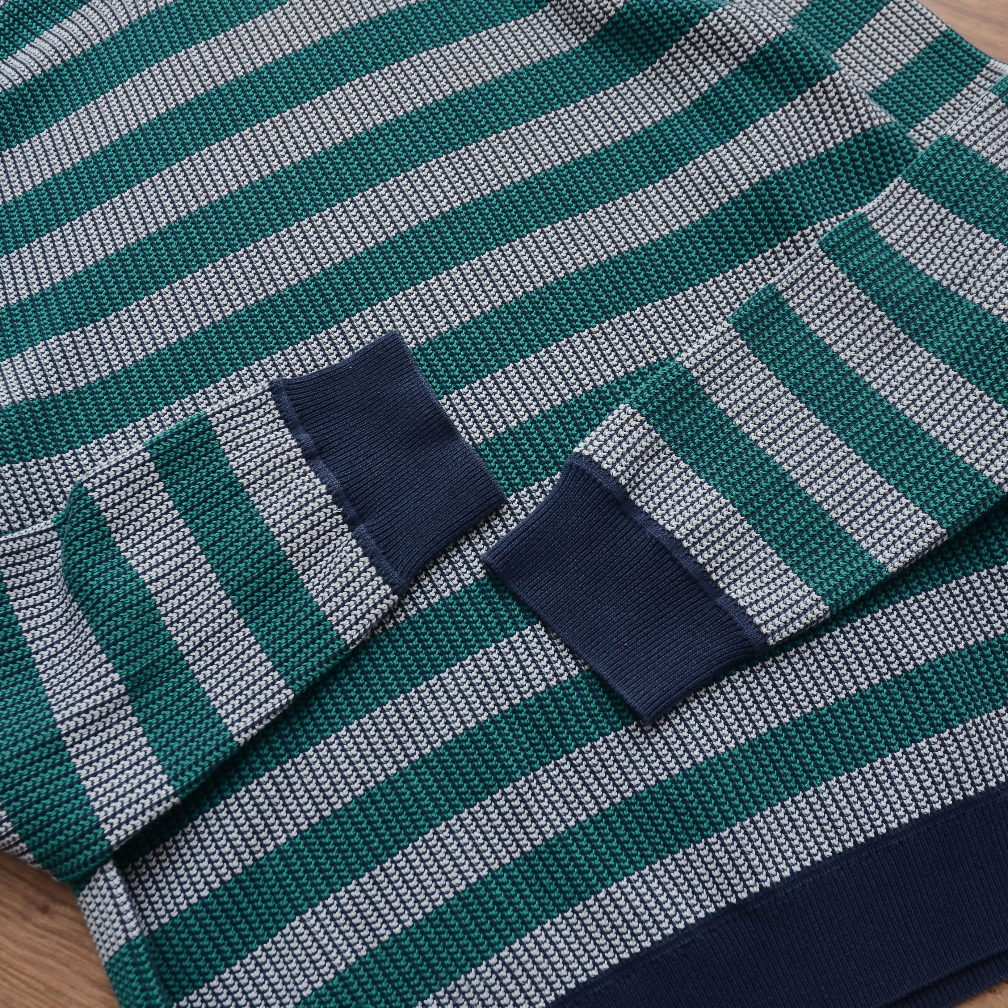 Burberry Burberry Striped Sweater Knit Green Gray Men's Crewneck Size US M / EU 48-50 / 2 - 10 Thumbnail