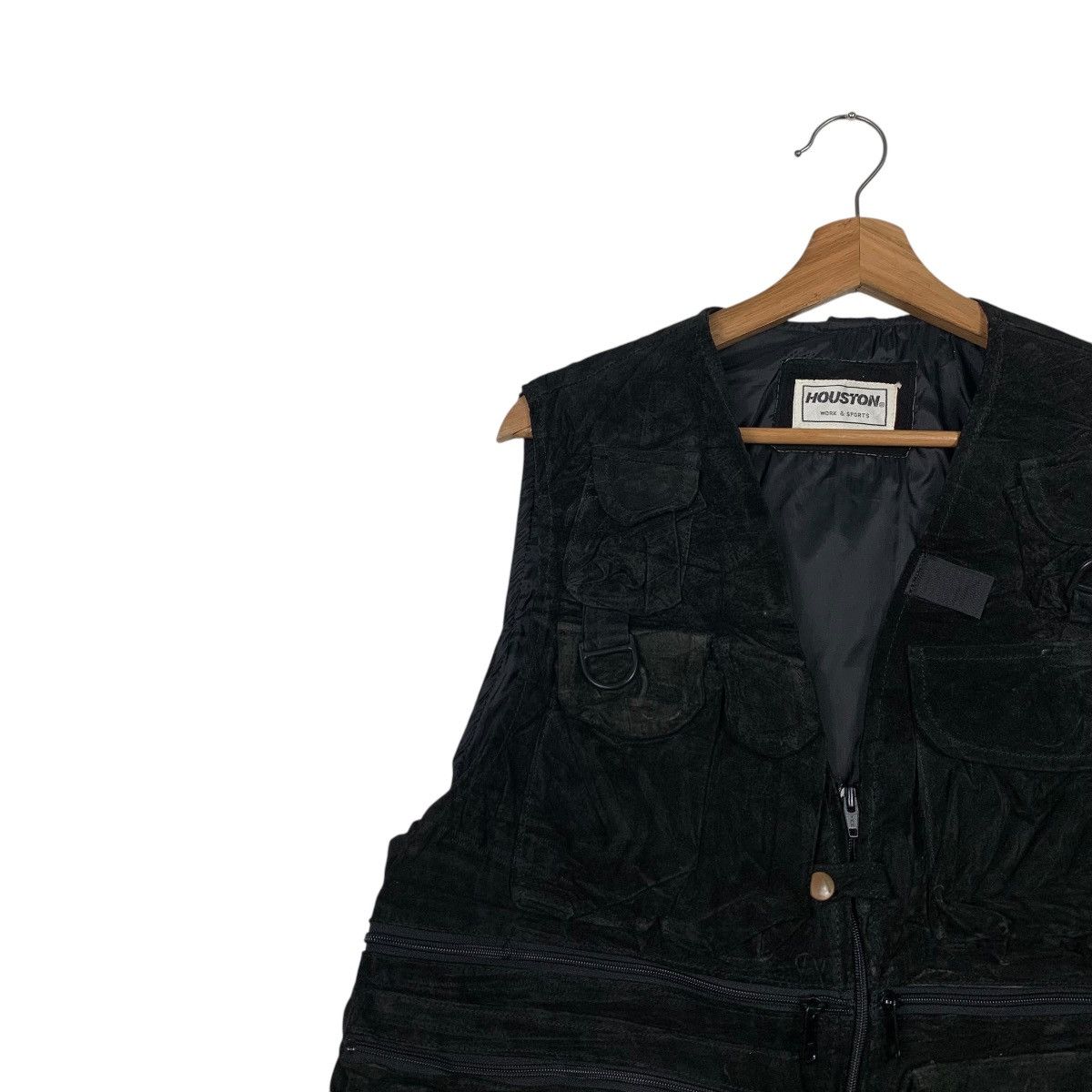 Japanese Brand 90’s HOUSTON Tactical Suede Leather Vest #2298-C102 Size US L / EU 52-54 / 3 - 6 Thumbnail