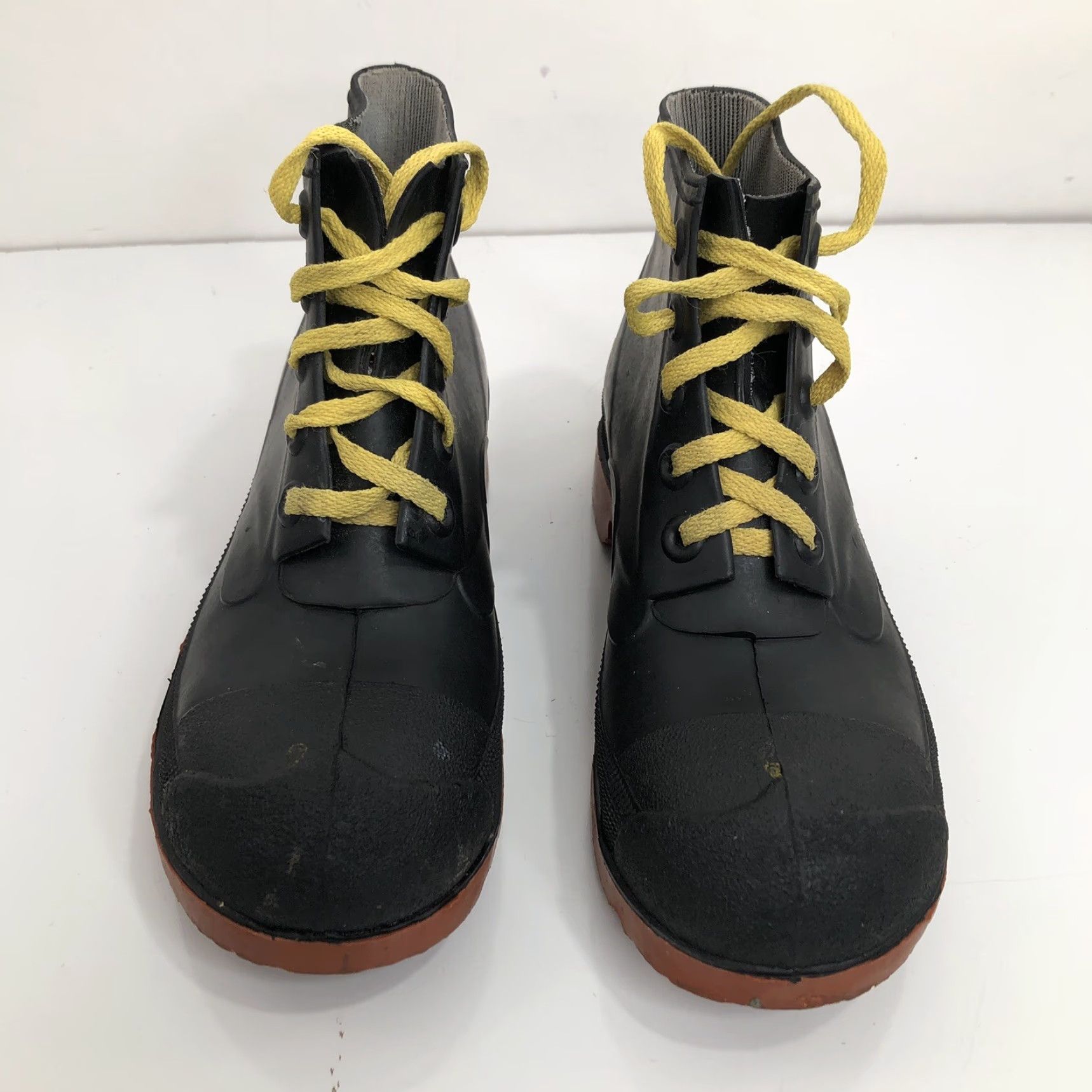 Vintage VINTAGE Iron Age Boots Mens 7 STEEL TOE Waterproof Rubber USA Black 1981 Leather? (note: Original had Silk upper; not allowed to add info) Size US 7 / EU 40 - 6 Thumbnail