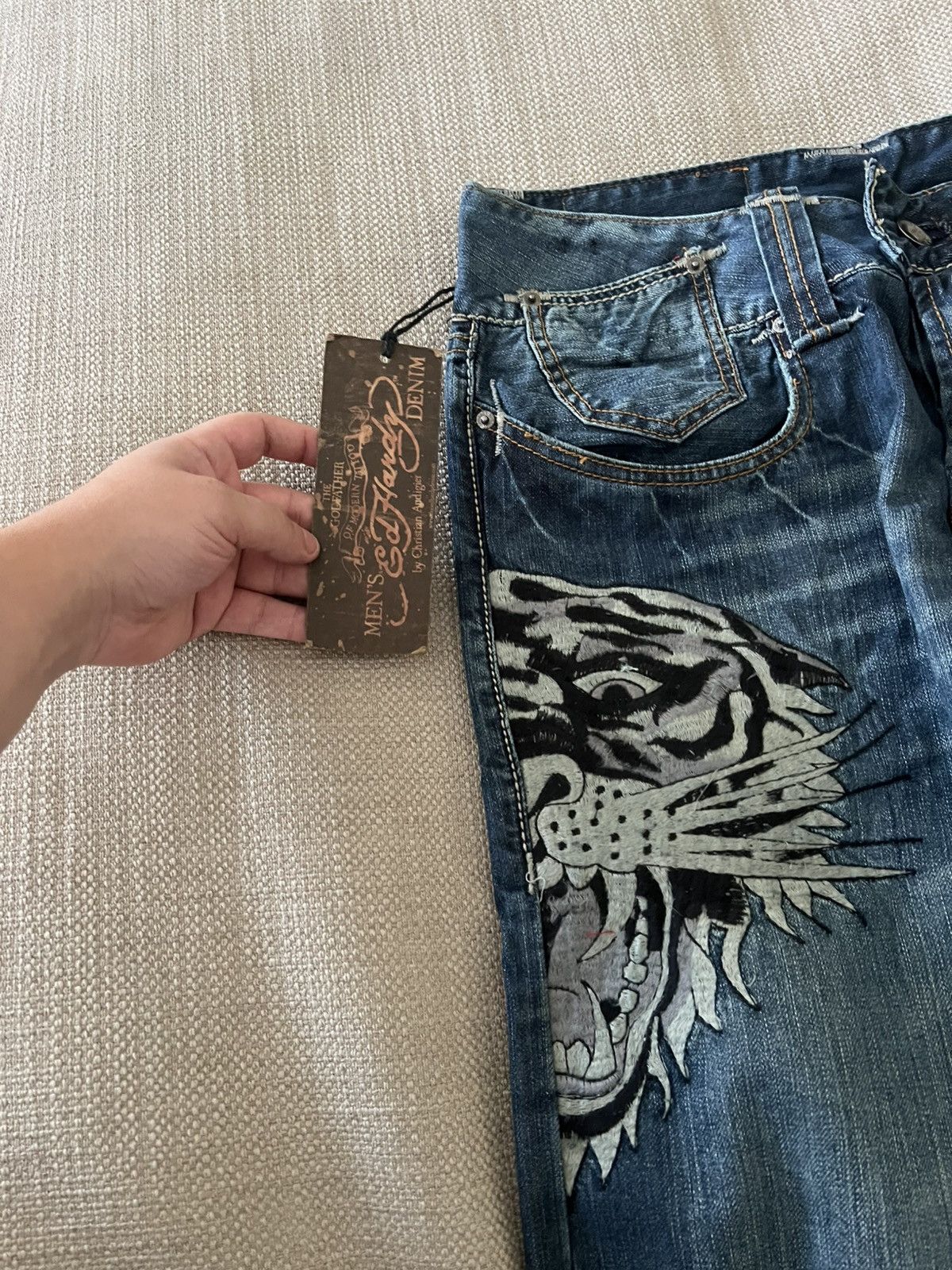 Ed Hardy Vintage Ed Hardy Tiger Denim Jeans Y2K by Christian Audigier Size US 34 / EU 50 - 14 Thumbnail