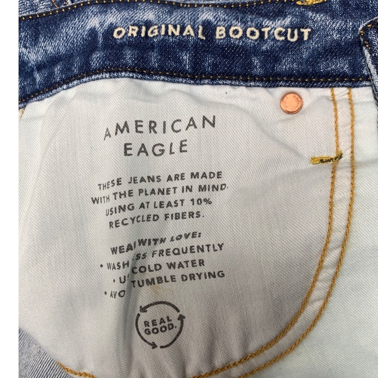 American Eagle Outfitters New American Eagle Mens Size 34 Bootcut Denim Blue Jeans Size US 34 / EU 50 - 5 Thumbnail