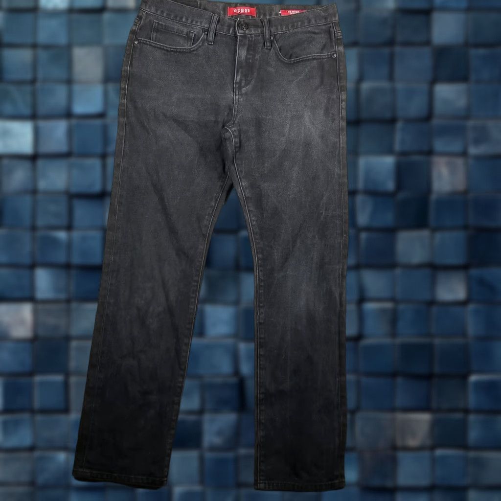 Guess VINTAGE GUESS Los Angeles Jeans Men Slim Straight Del Mar Fit 32x30 Washed Black Denim Charcoal 90s Mens jeans Size US 32 / EU 48 - 1 Thumbnail
