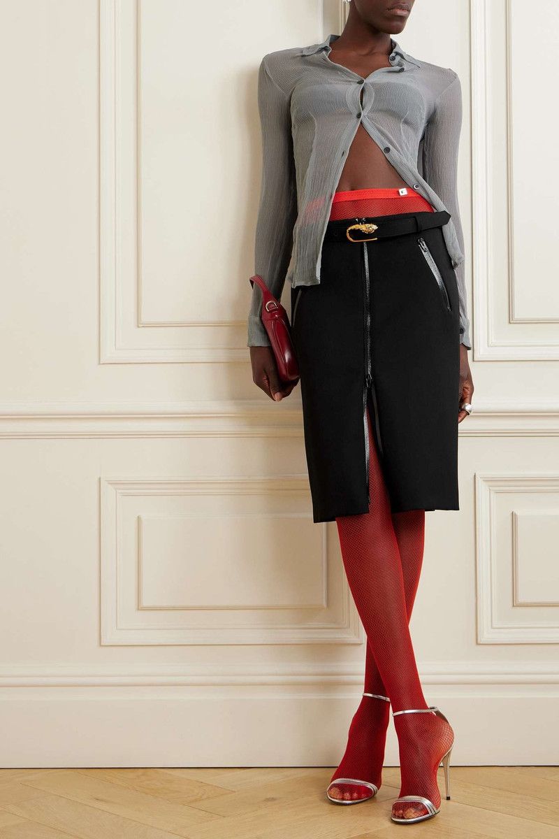 Gucci o1la5ras0526 Wool Skirt With Detachable Belt in Black Size 25" / US 0 / IT 36 - 2 Thumbnail