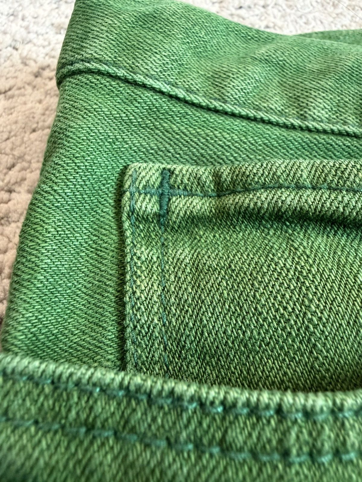 Number (N)ine AW05 Green Pain Denim Size US 31 - 5 Thumbnail