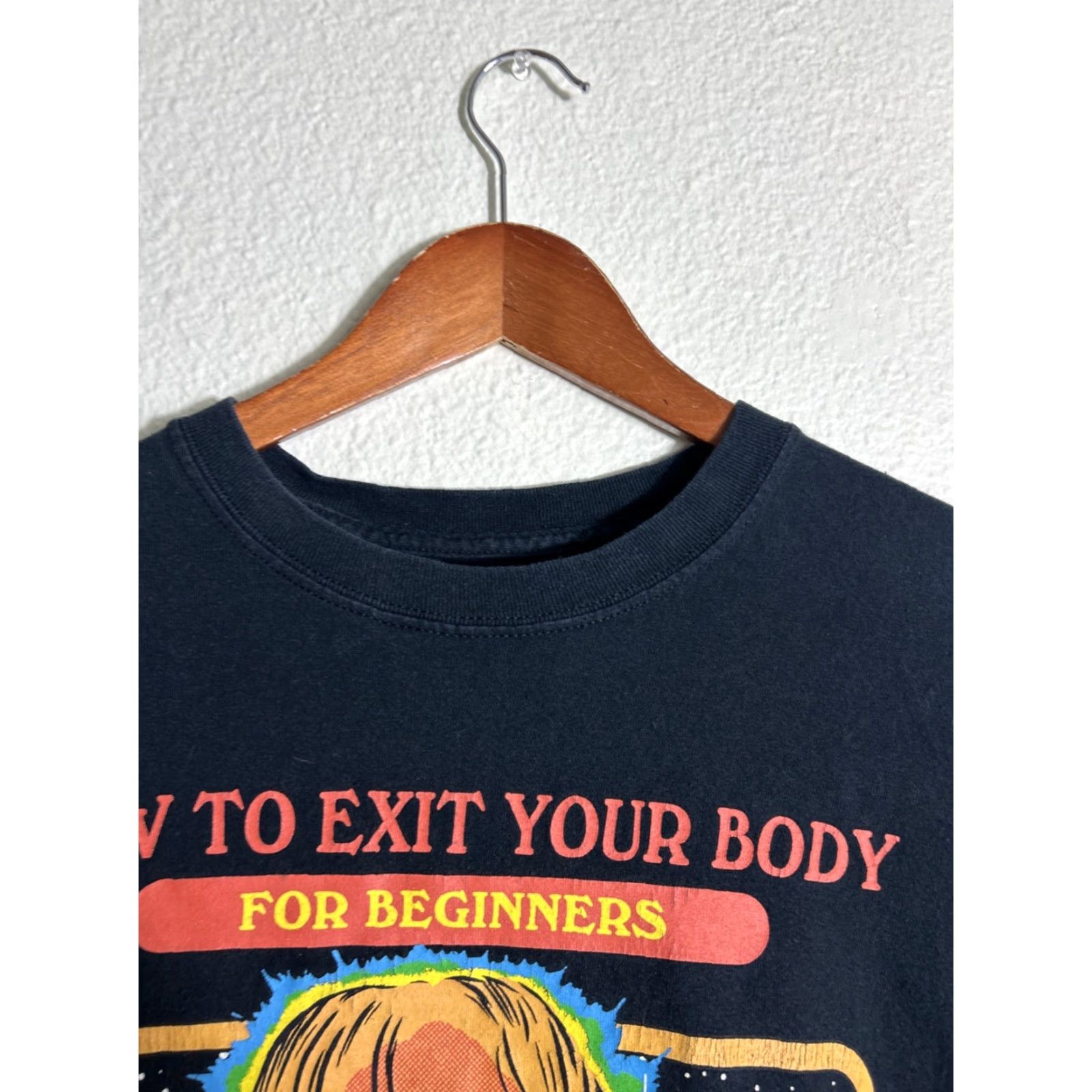 RHODE VINTAGE Steven Rhodes Shirt Womens Large Black How To Exit Your Body Short Sleeves Size L / US 10 / IT 46 - 3 Thumbnail