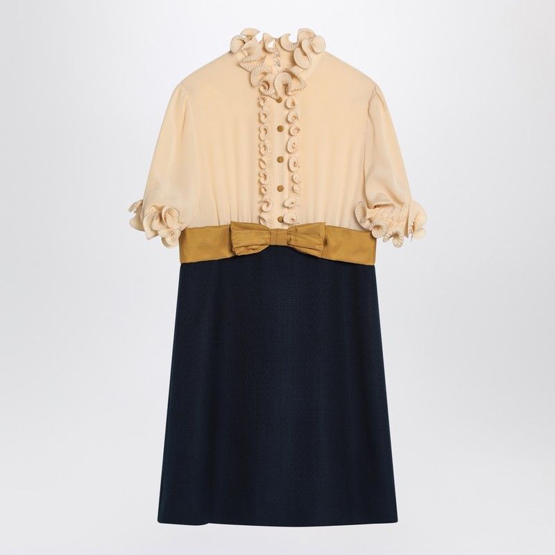 Valentino Valentino Mini Dress With Ruffles And Bow In Silk Size M / US 6-8 / IT 42-44 - 1 Thumbnail