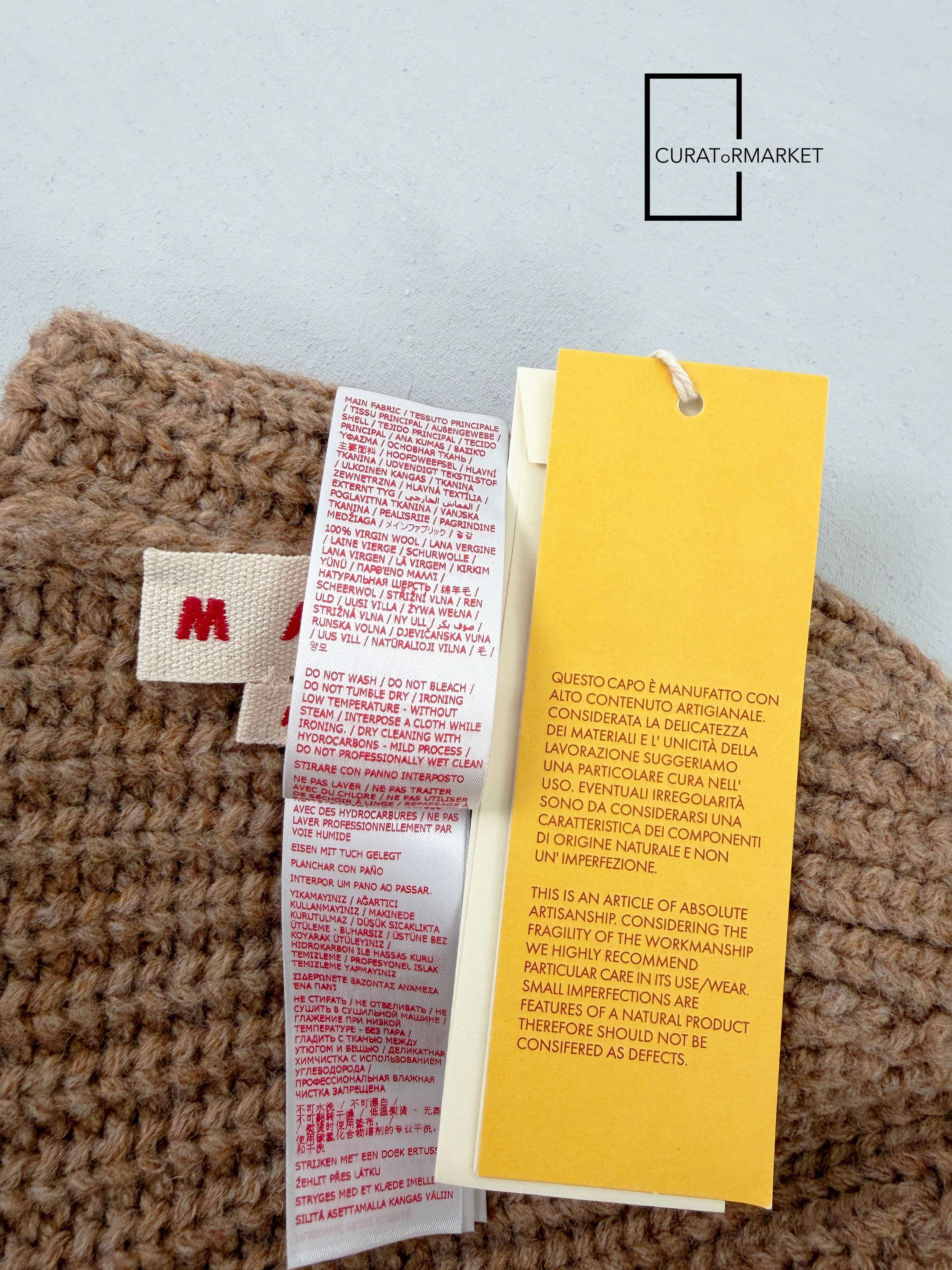 Marni L Distressed Embroidered Fisherman Shetland Wool Beanie FW25 Size ONE SIZE - 5 Thumbnail