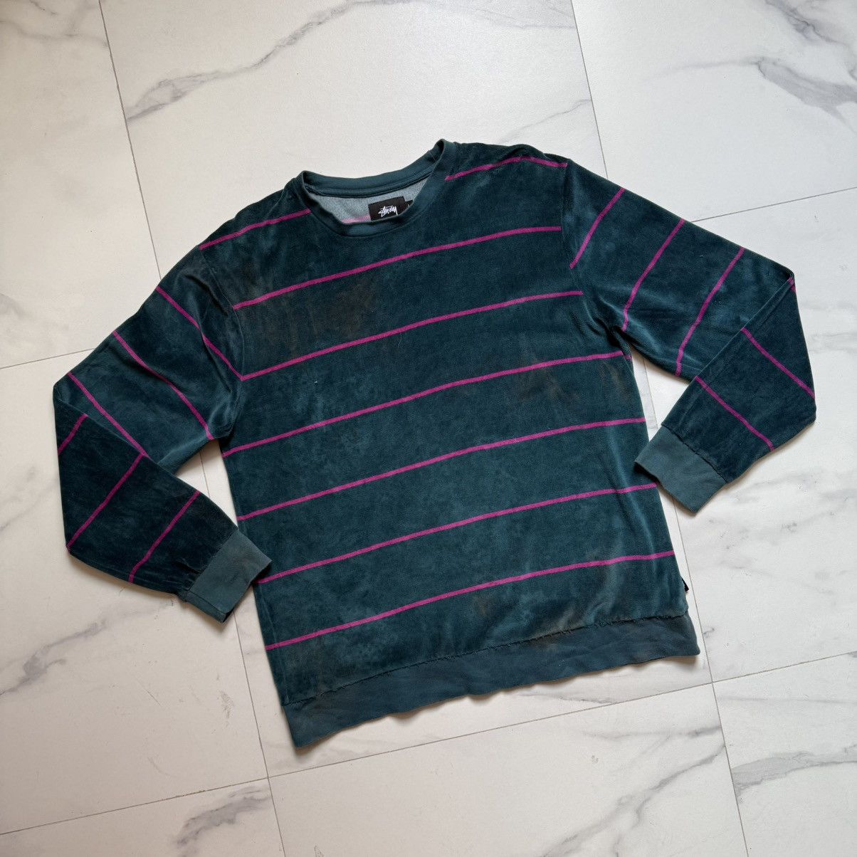 Stussy × Vintage Vintage Y2K Stüssy Velvet T-Shirt Size US L / EU 52-54 / 3 - 3 Thumbnail