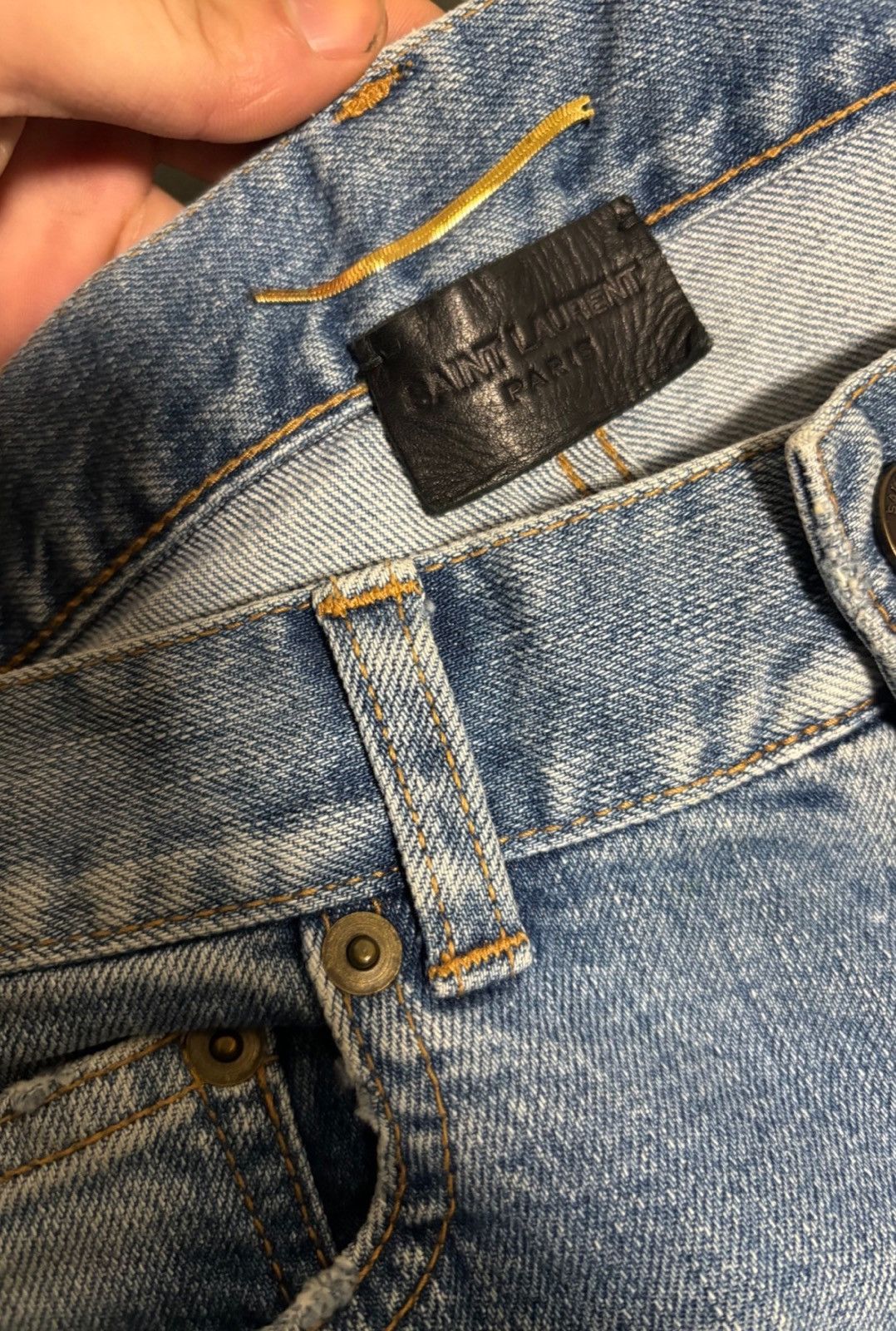 Saint Laurent Paris Saint Laurent SLP 2018SS Light Blue Heavy Destroyed Jeans Size US 28 / EU 44 - 3 Thumbnail