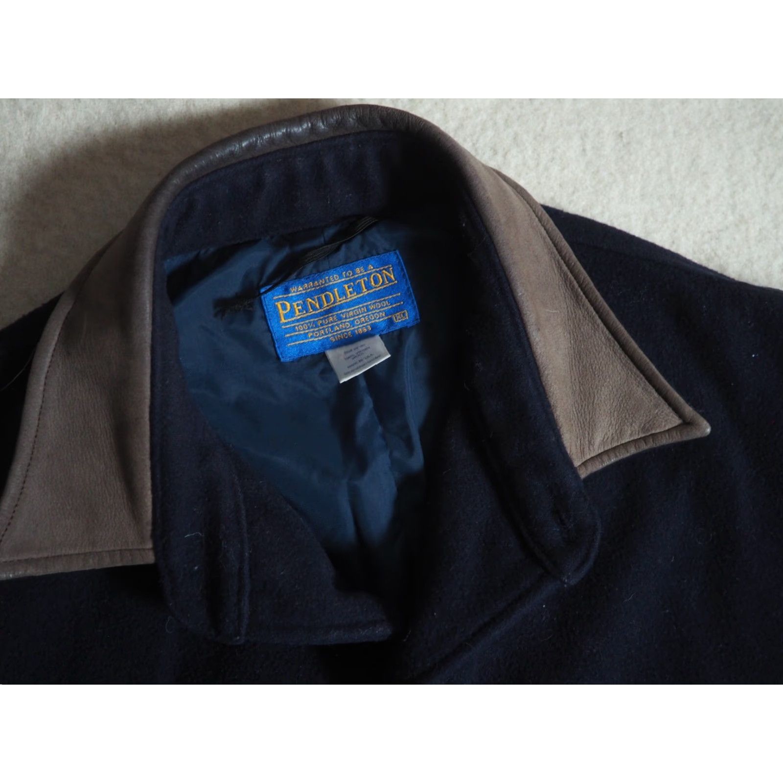 Pendleton VTG Pendleton Wool Barn Coat XL 100% Wool Dark Navy Blue Button Chore Coat Mens XL Size US XL / EU 56 / 4 - 3 Thumbnail