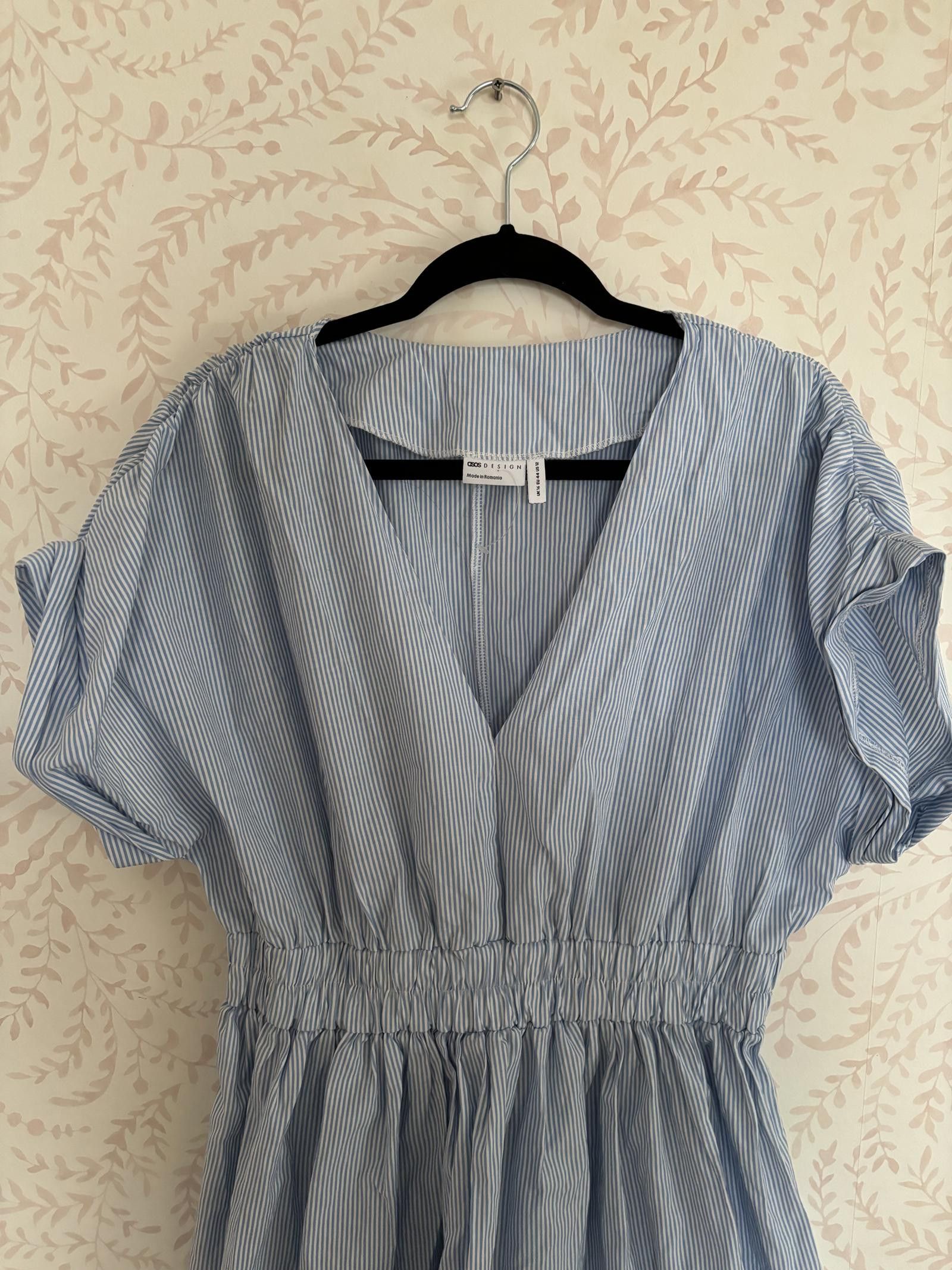 Asos NWOT ASOS Design Striped Puff Sleeve Dress Size XL / US 12-14 / IT 48-50 - 3 Thumbnail