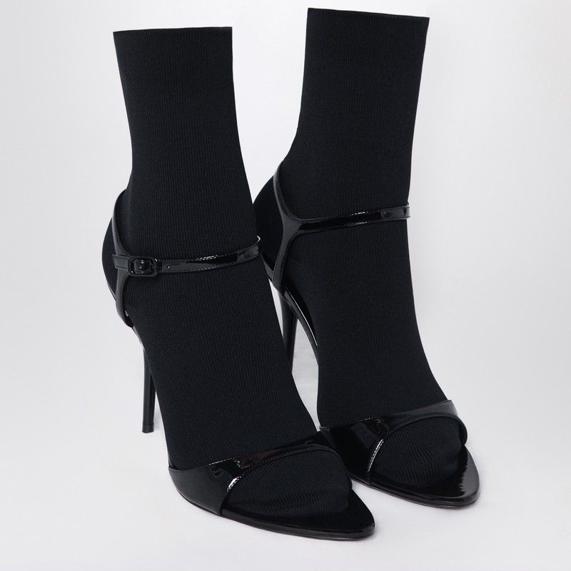 Balenciaga Balenciaga Avenue Sock Black Sandal In Patent Leather And Mesh Size US 7 / IT 37 - 1 Thumbnail