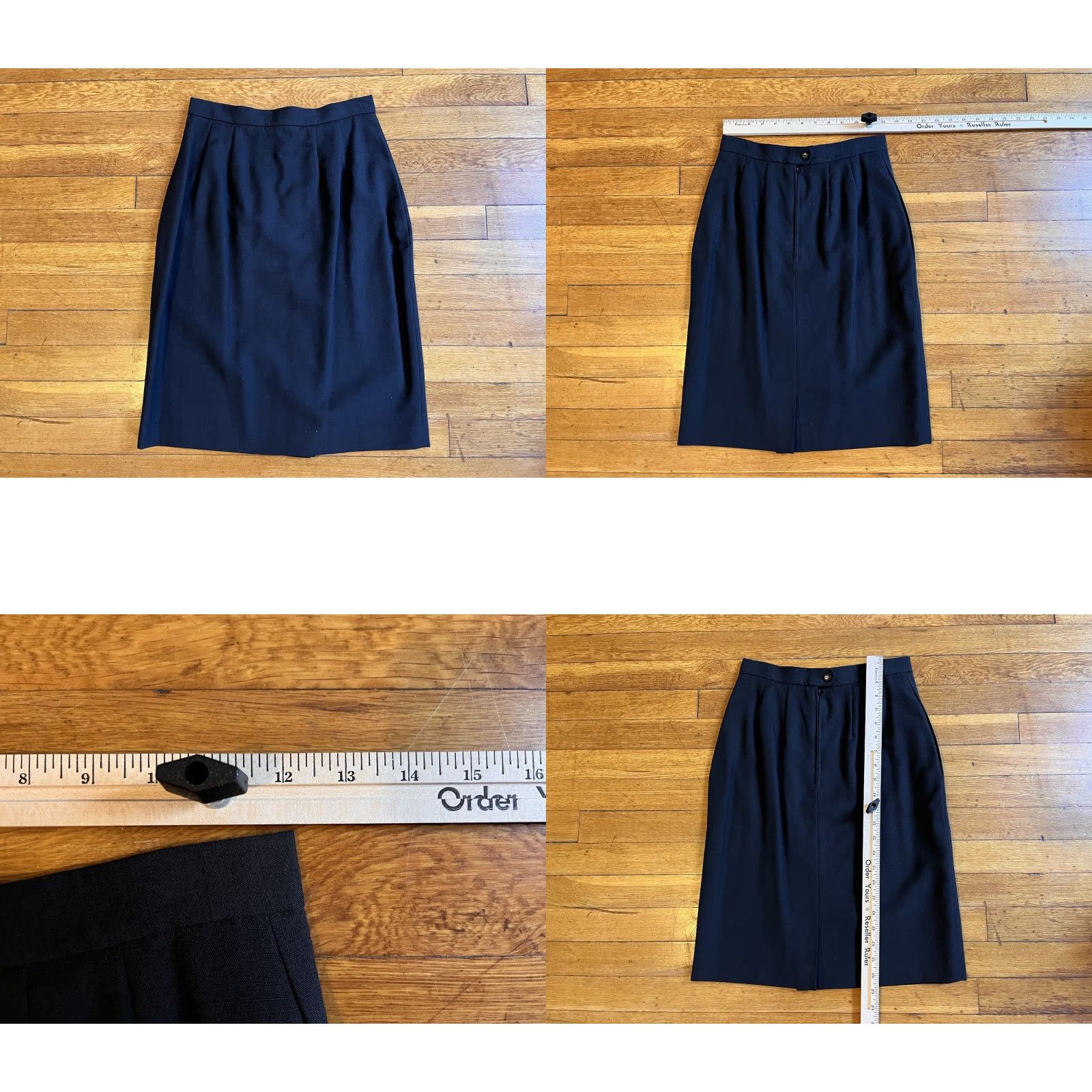 Vintage VINTAGE Rafael Skirt Suit Women’s 6 Black 90s Size 28" / US 6 / IT 42 - 10 Thumbnail