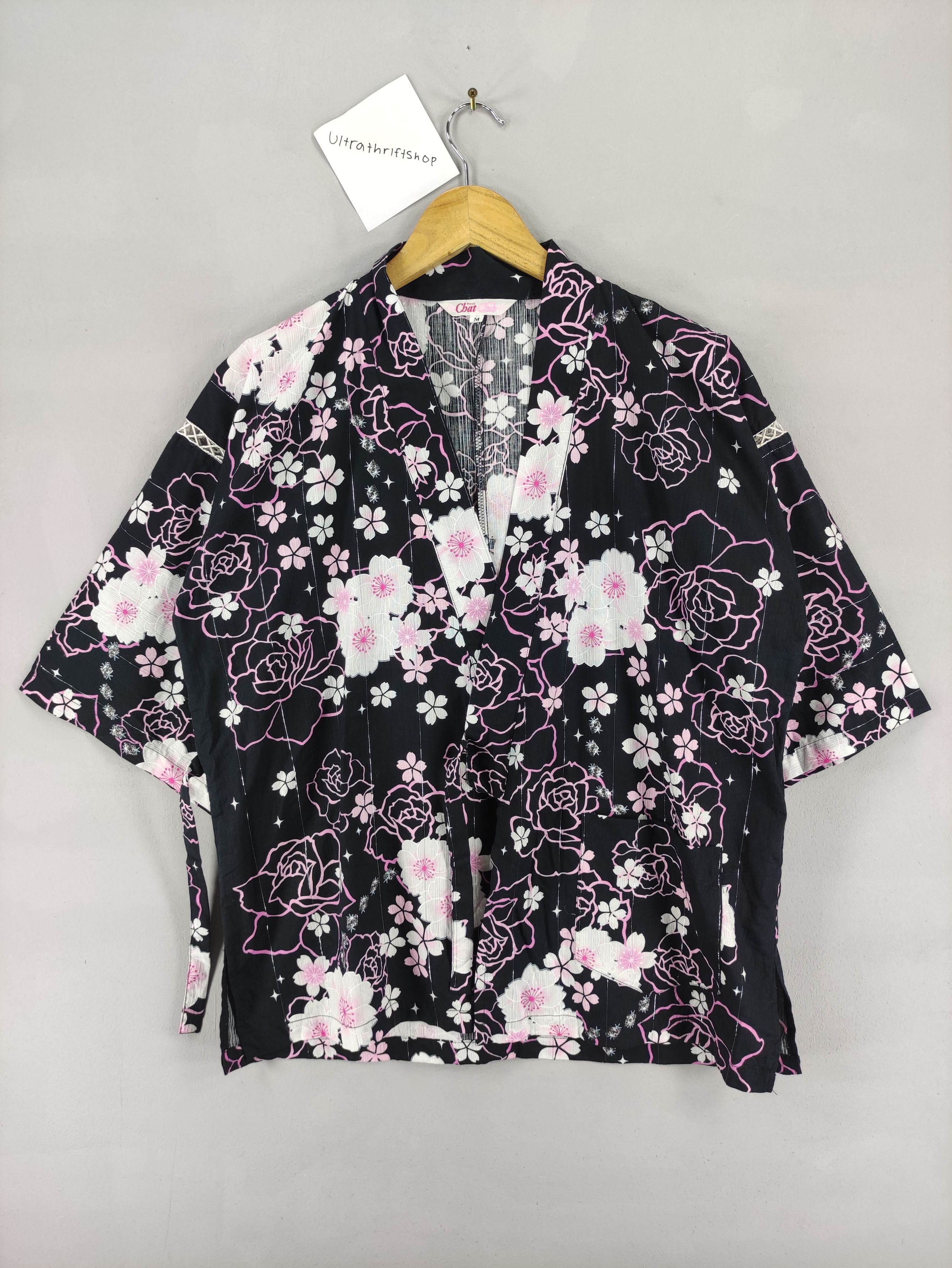 Vintage Kimono Cardigan Flower Design By Club Chat