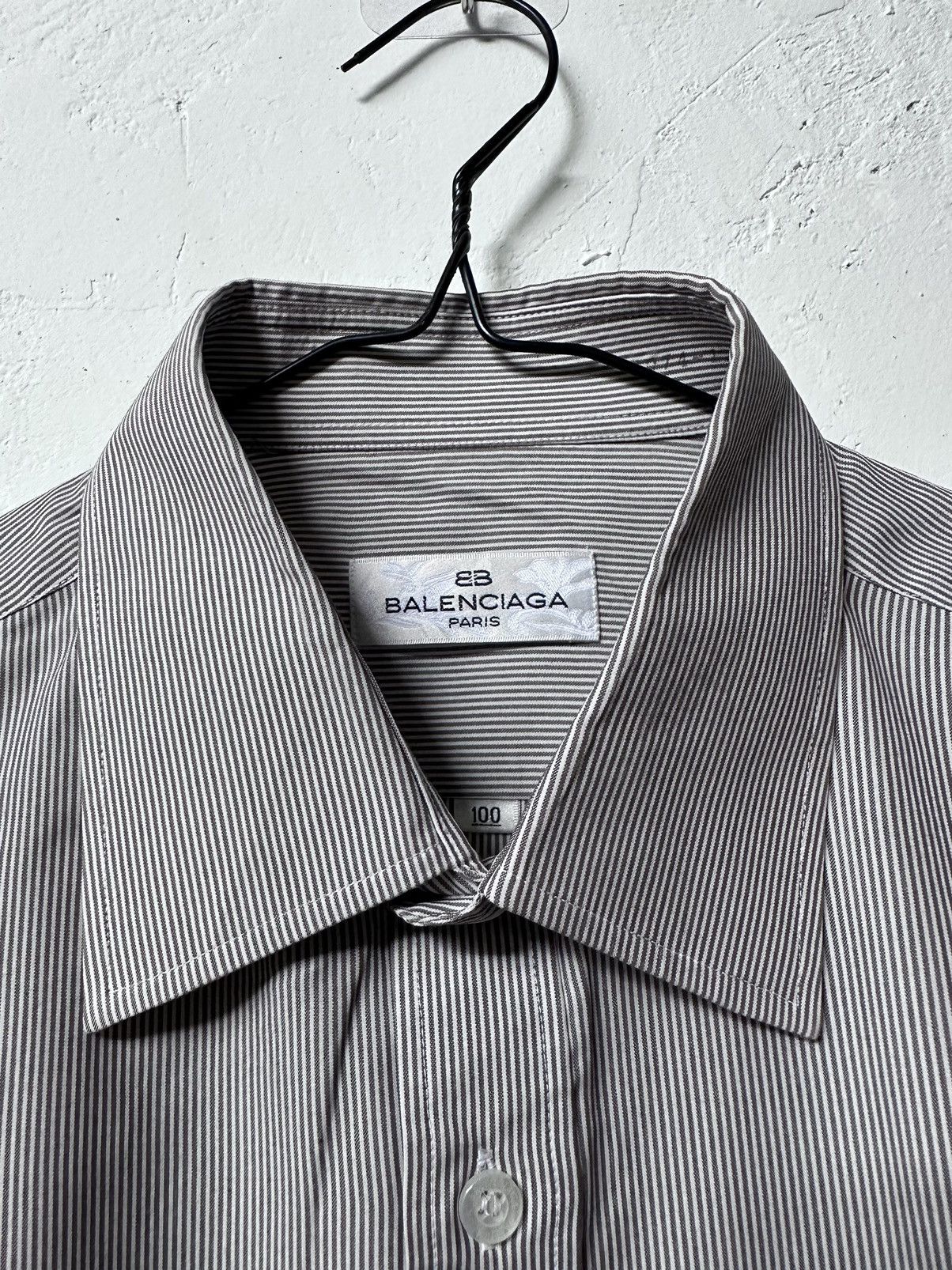 Balenciaga Vintage Balenciaga Striped Button Up Shirt Size US L / EU 52-54 / 3 - 6 Thumbnail
