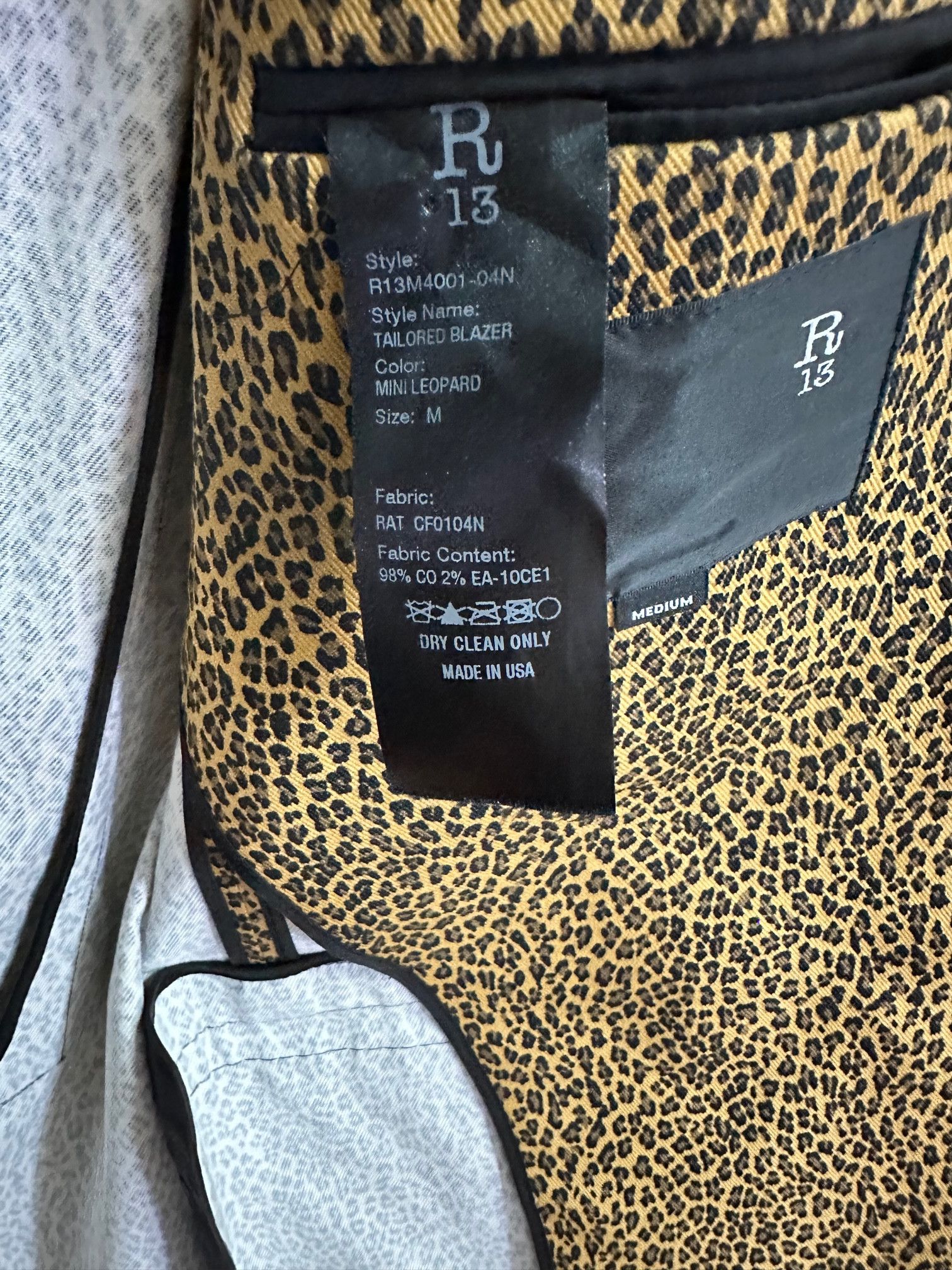 R13 [FINAL PRICE] R13 Leopard Blazer Size US M / EU 48-50 / 2 - 8 Thumbnail