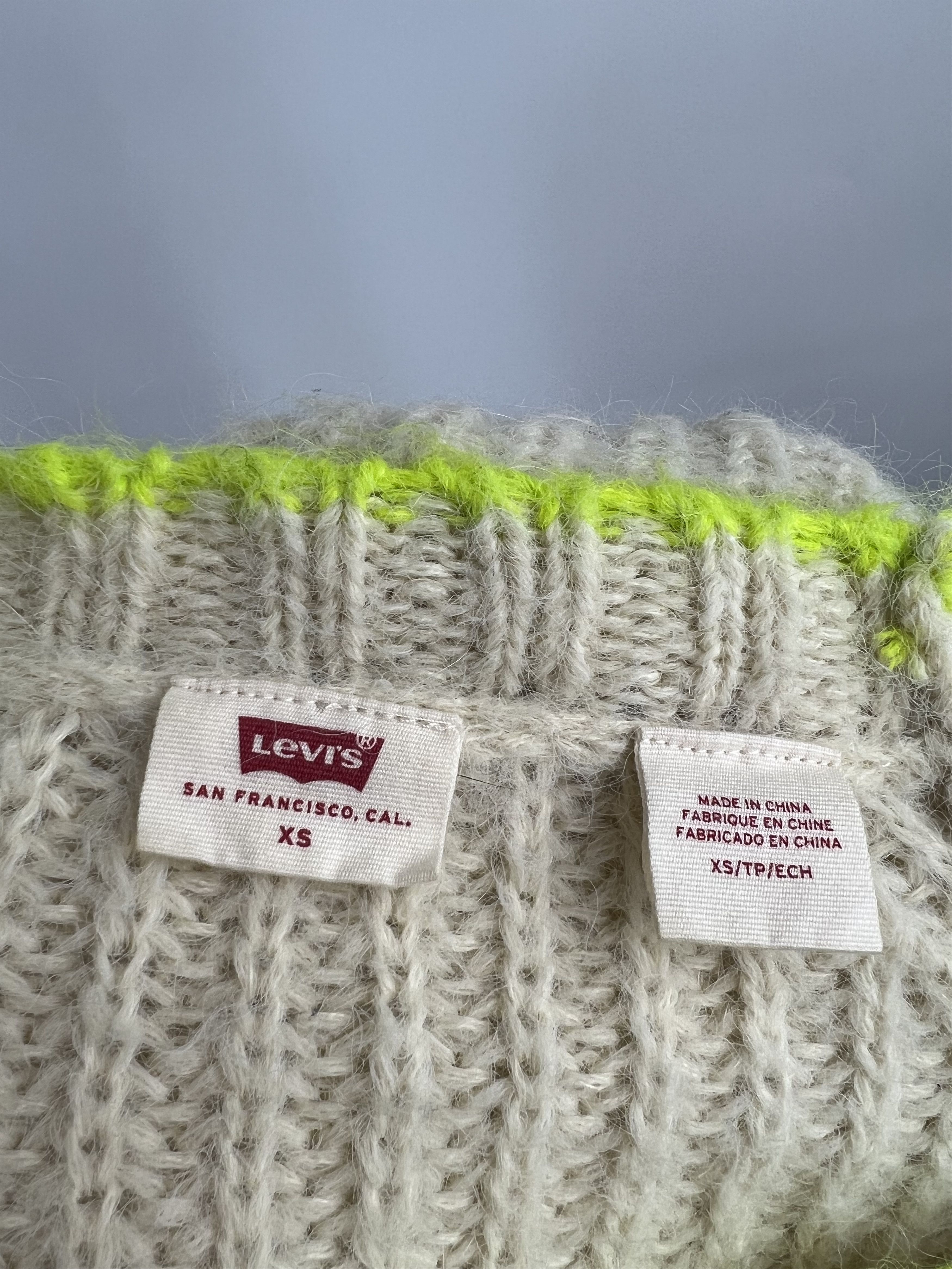 Levi's Levis Women's Ivory Ribbed Knit Sweater Size XS/S Oversized Size XS / US 0-2 / IT 36-38 - 7 Thumbnail
