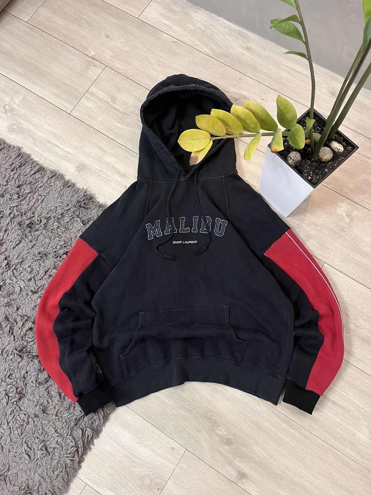 Hedi Slimane Saint Laurent Paris Yves Saint Laurent Saint Laurent Paris Washed Black Malibu Boxy Hoodie YSL Grailed