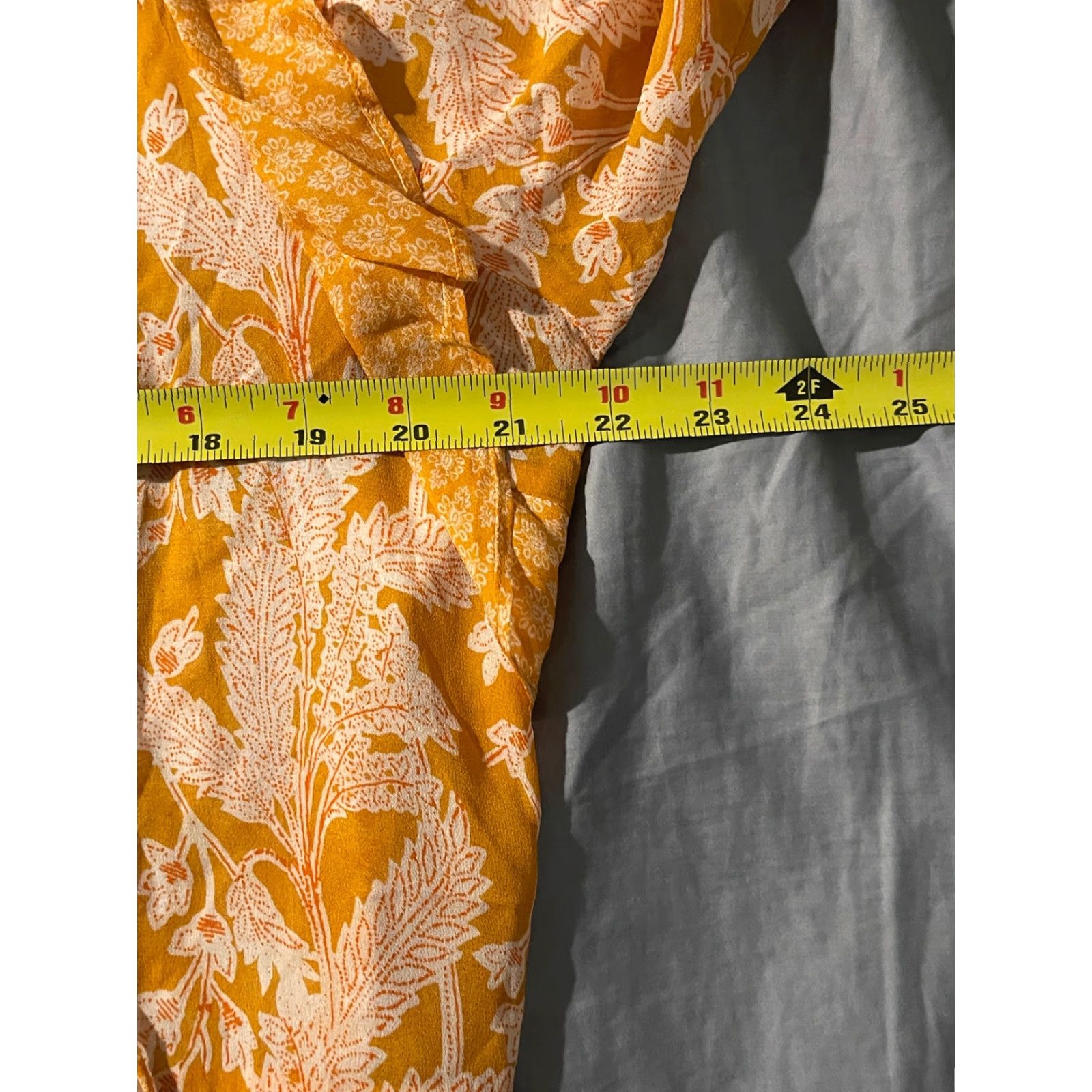 Anthropologie Anthropologie Tunic Top Sz Large Mia Boho Orange Floral Ruffle Tiered Flowy Size L / US 10 / IT 46 - 5 Thumbnail