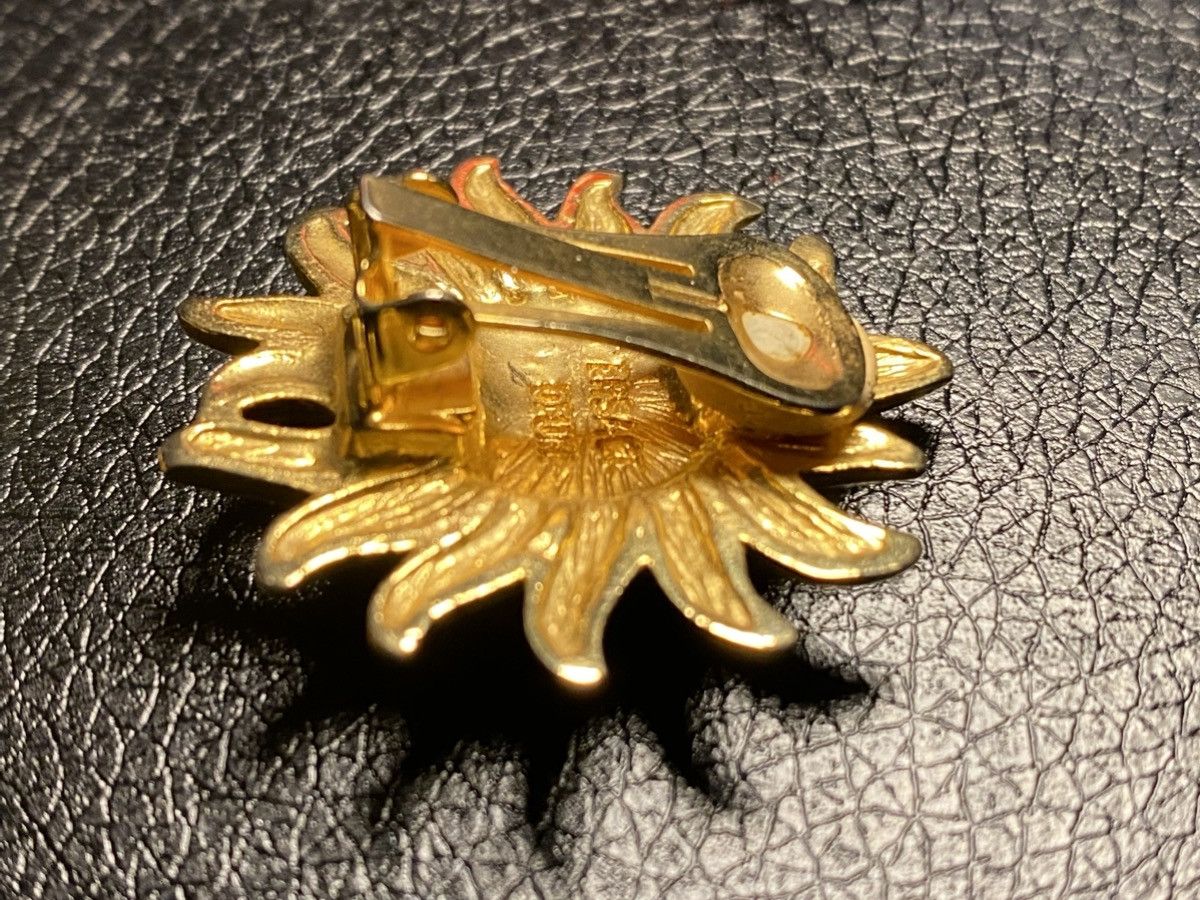 Versace Vintage Versace Gold Sun Face Clip-On Earrings Size ONE SIZE - 3 Thumbnail