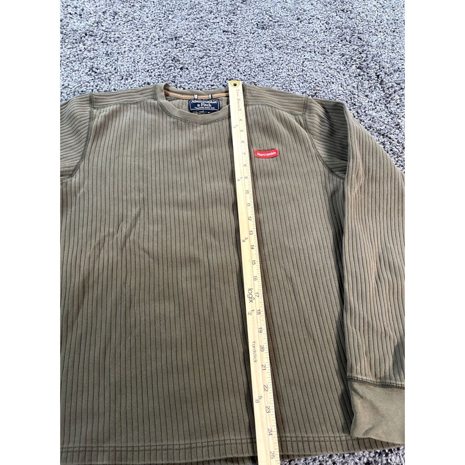 Abercrombie & Fitch Abercrombie & Fitch Shirt Mens L Green Crew Neck Long Sleeve Logo Solid Patch Vintage No Size US L / EU 52-54 / 3 - 2 Thumbnail
