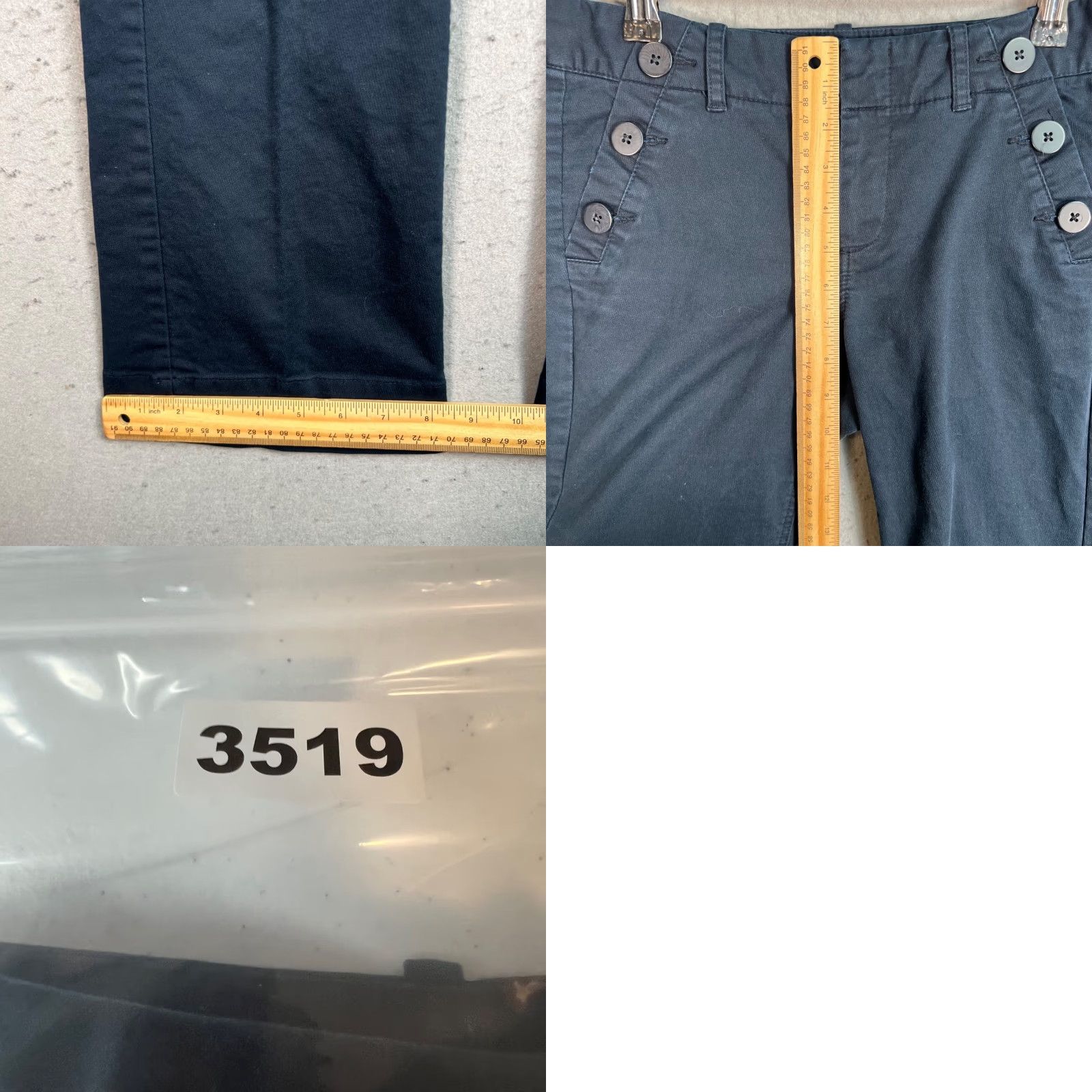Banana Republic VINTAGE Banana Republic Womens Size 2P Petites Navy Blue Cotton Stretch Sailor Pants Size 26" / US 2 / IT 38 - 8 Thumbnail