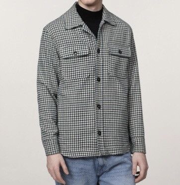 Zara ZARA Green and Beige Houndstooth Shirt Jacket Size US L / EU 52-54 / 3 - 3 Thumbnail