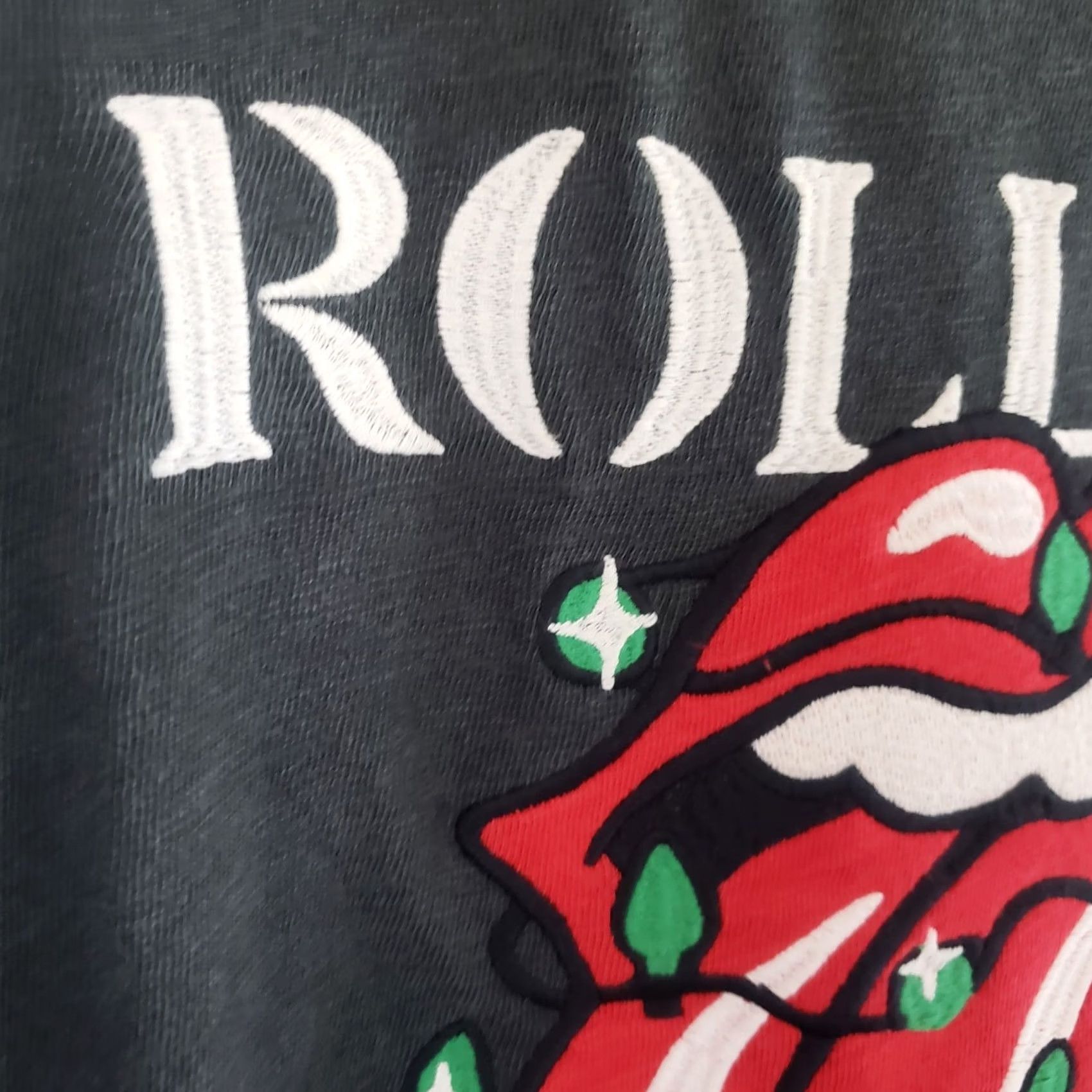 Lucky Brand Lucky Brand Stones Embroidered Graphic T Shirt XL Black Stone Washed Rolling Stones Logo Tee Mens Short Sleeve Vintage Look Size US XL / EU 56 / 4 - 4 Thumbnail