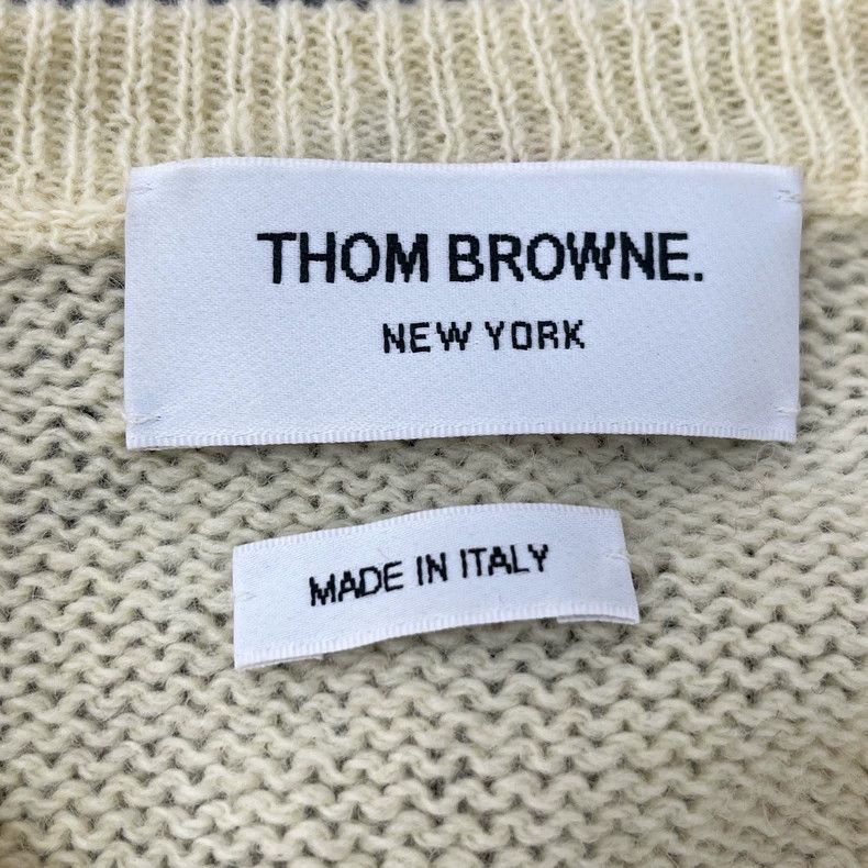 Thom Browne Thom Browne Size 42Beige Wool Classic logo Sweater 2501-Nex Size US XS / EU 42 / 0 - 5 Thumbnail
