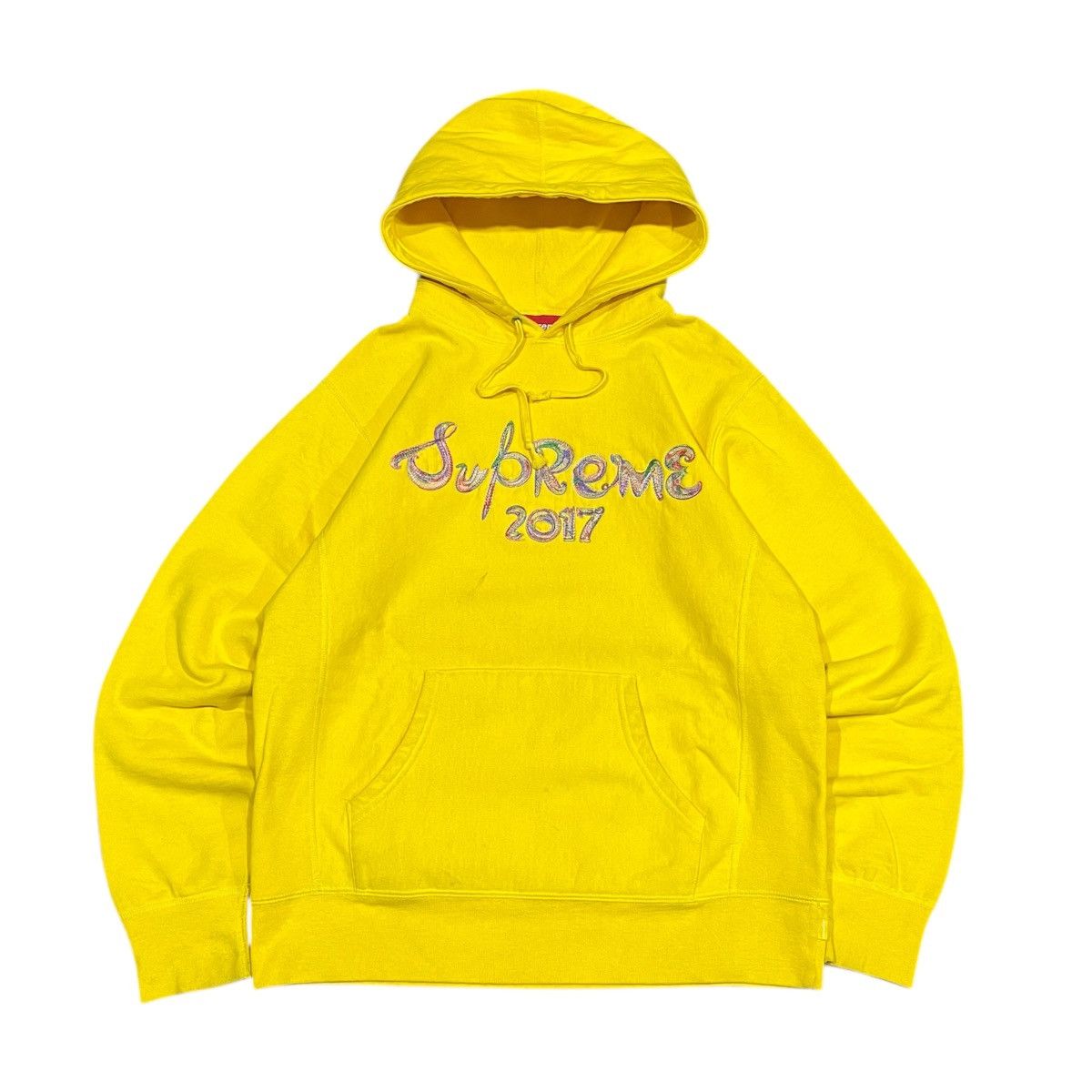 Supreme FW2017 Supreme Bursh Logo Pullover Hooded Yellow Size US M / EU 48-50 / 2 - 1 Thumbnail
