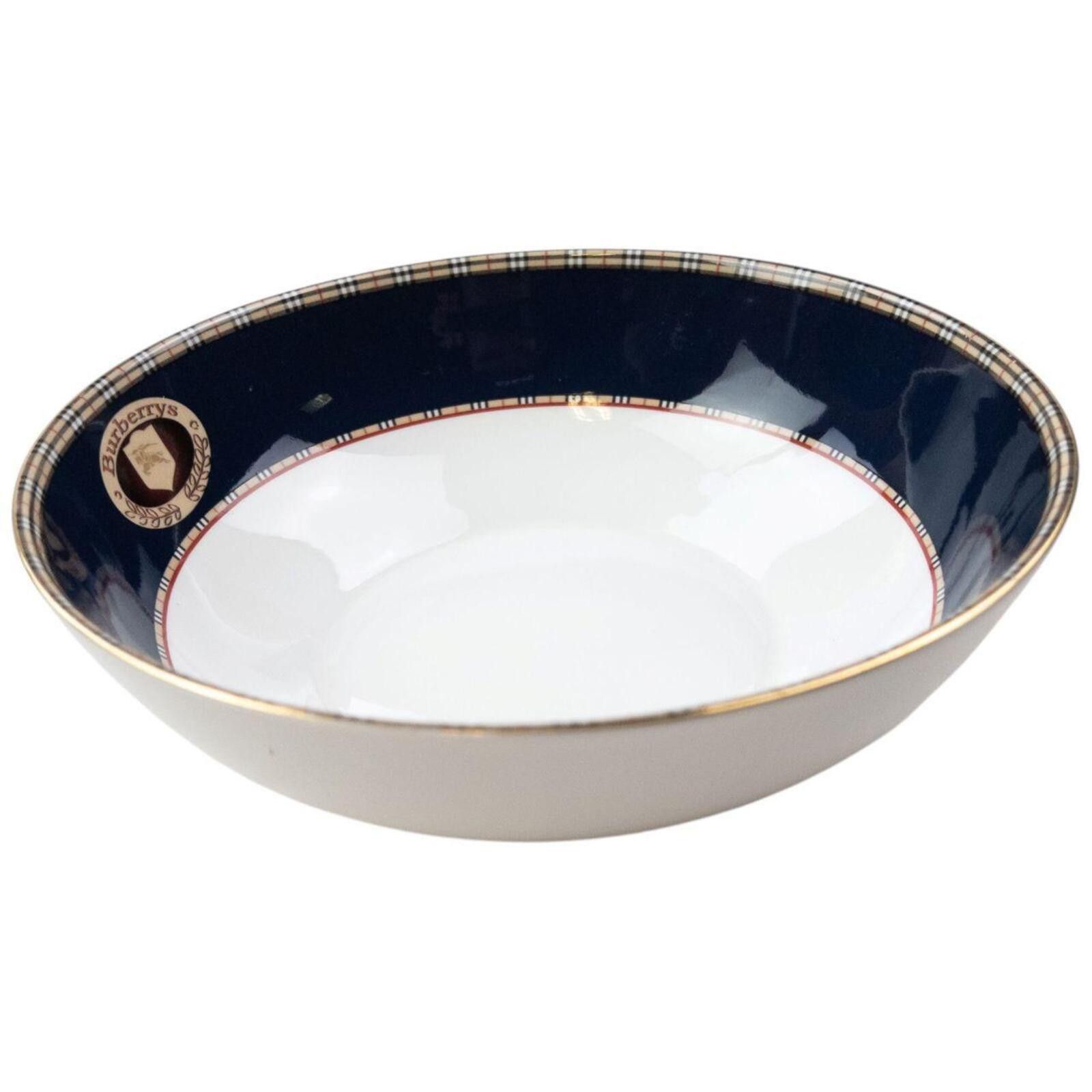 Burberry Vintage 90s Burberry Nova Check Fine Bone China Salad Bowl Size ONE SIZE - 1 Thumbnail