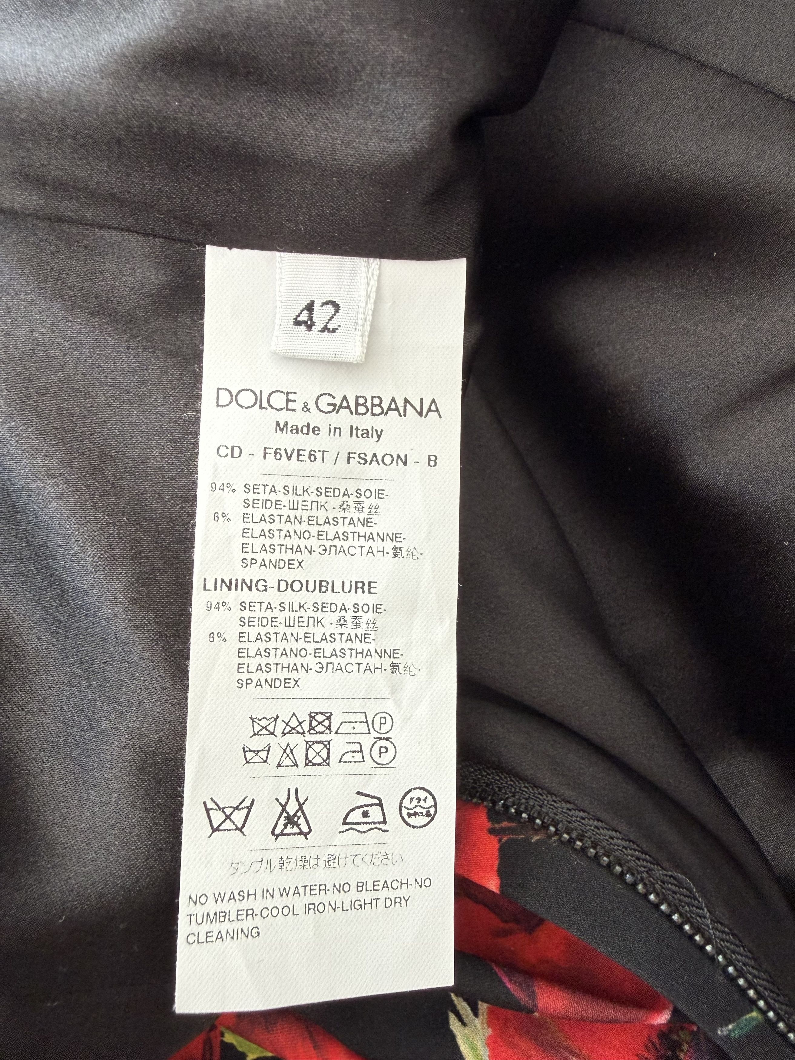 Dolce & Gabbana Dolce & Gabbana Silk Floral Bodycon Midi Dress, Size S(IT42) Size S / US 4 / IT 40 - 7 Thumbnail