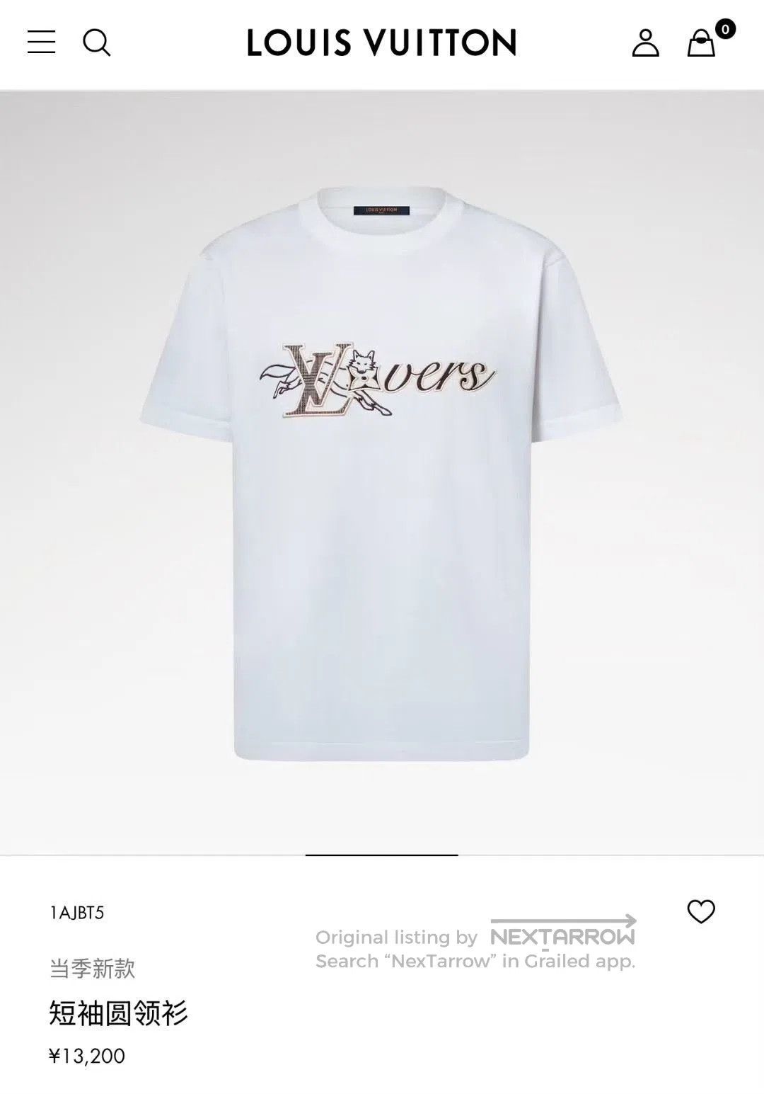 Louis Vuitton Louis Vuitton White Fox Letter Embroidery Tee. Size US L / EU 52-54 / 3 - 5 Thumbnail