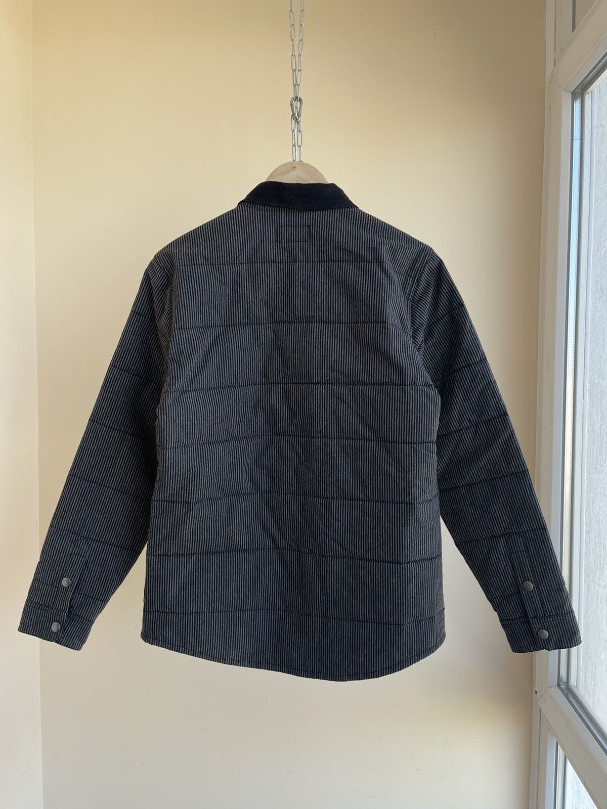 Brixton Brixton Cass Canvas Collar Striped Quilted Jacket Black Grey Size US M / EU 48-50 / 2 - 2 Thumbnail