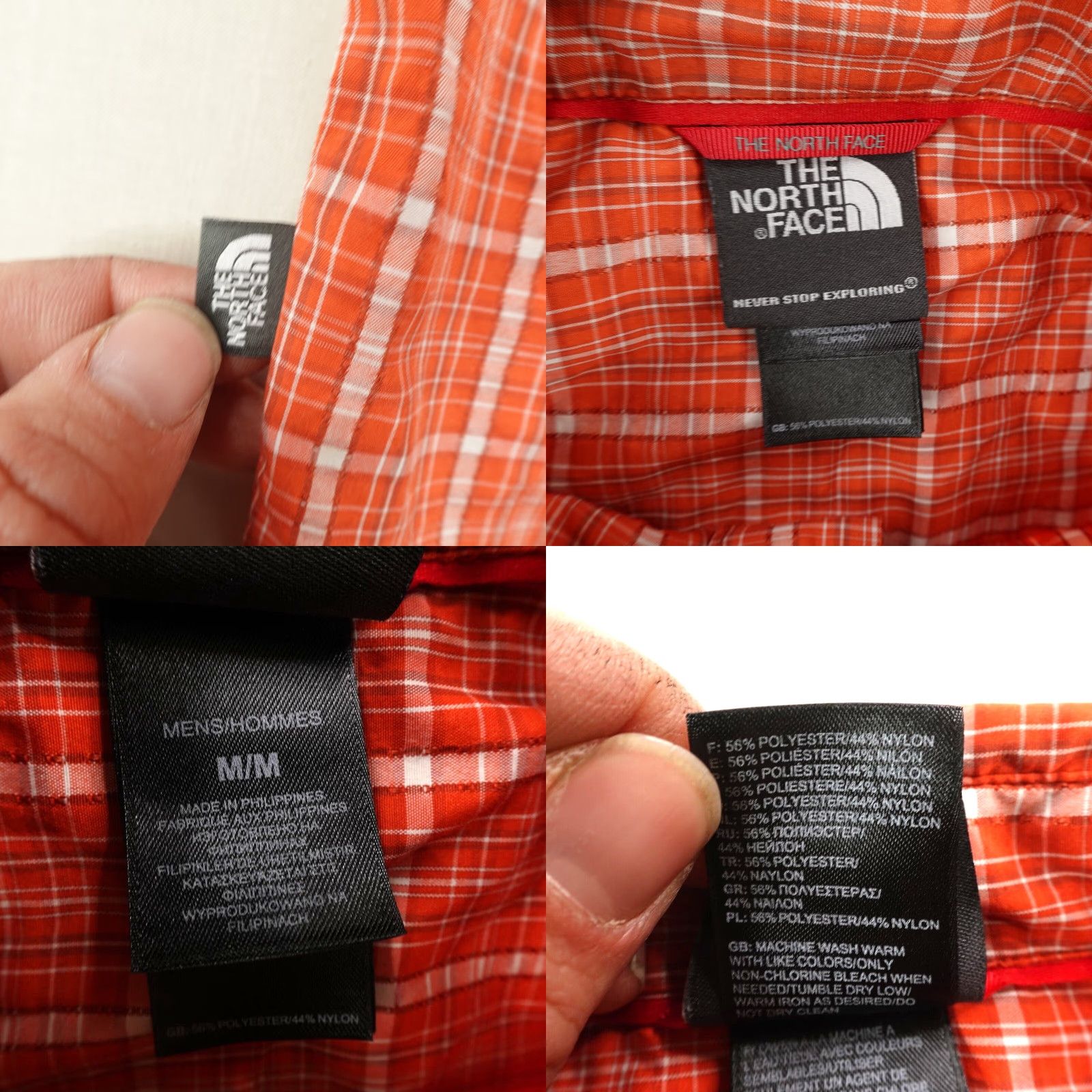The North Face The North Face Shirt Mens Medium Orange Plaid Button Up Performance Hiking Trail Size US M / EU 48-50 / 2 - 8 Thumbnail