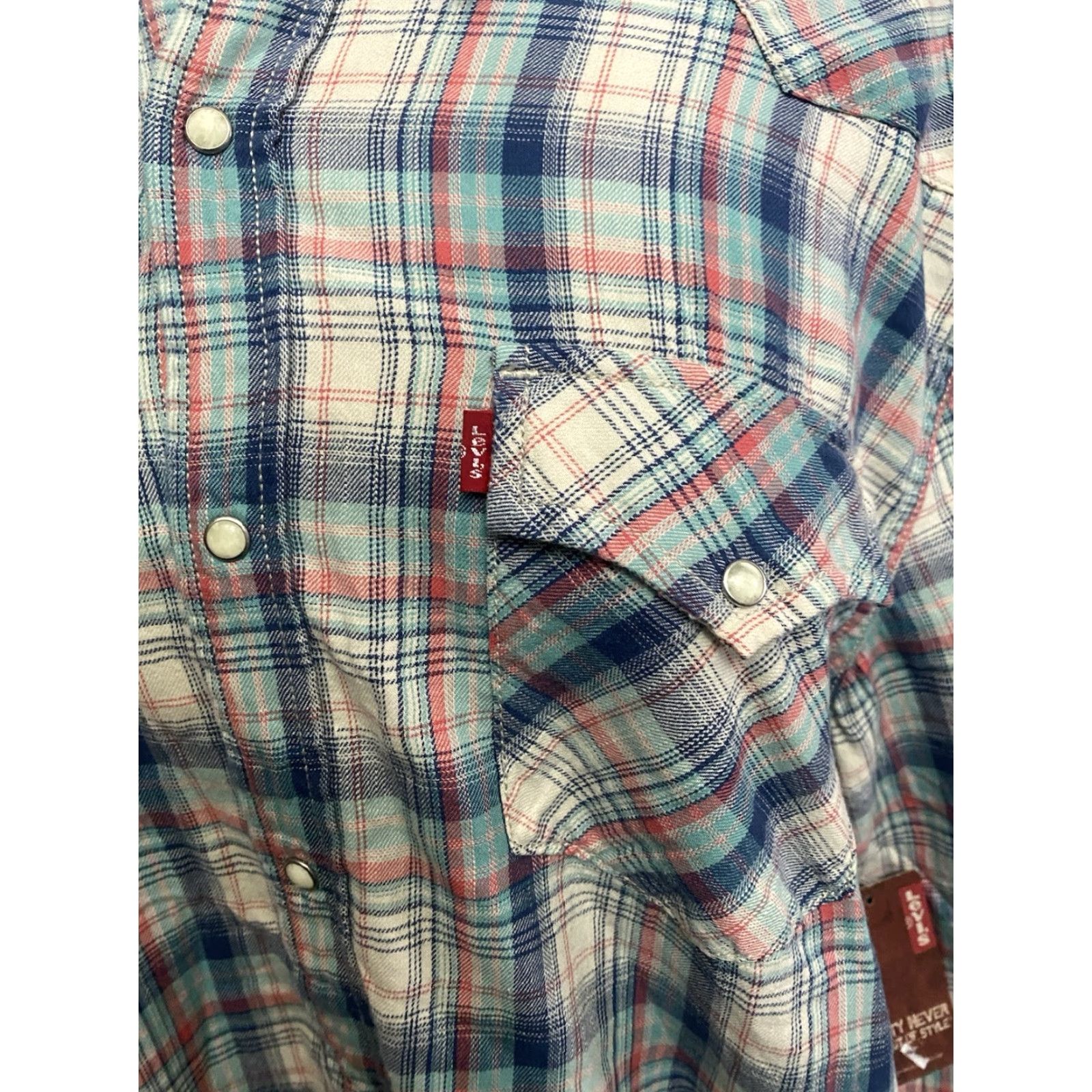 Levi's VINTAGE Levi’s Authentic Jeans Wear L/S Pearl Snap Blue Plaid Men’s XL NEW NWT Size US 36 / EU 52 - 8 Thumbnail