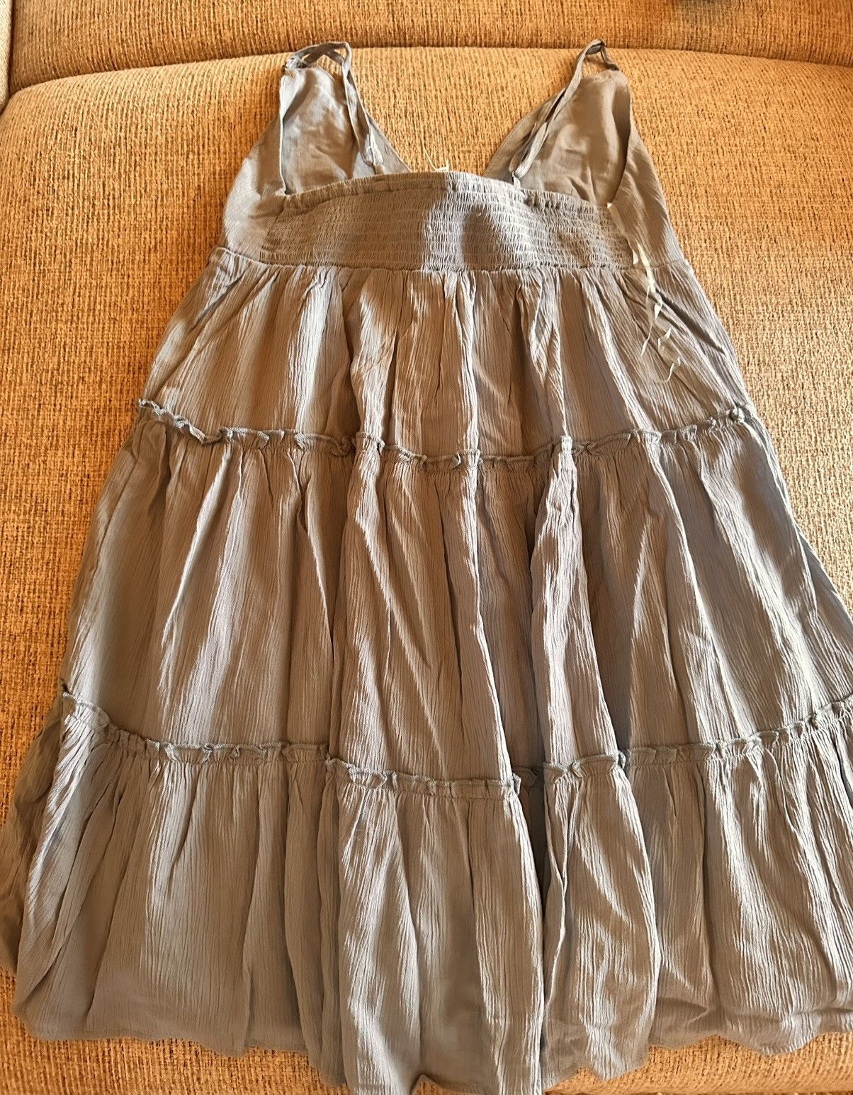 Other Light Blue V - Neck Ruffle Runched Dress Size XS / US 0-2 / IT 36-38 - 4 Thumbnail