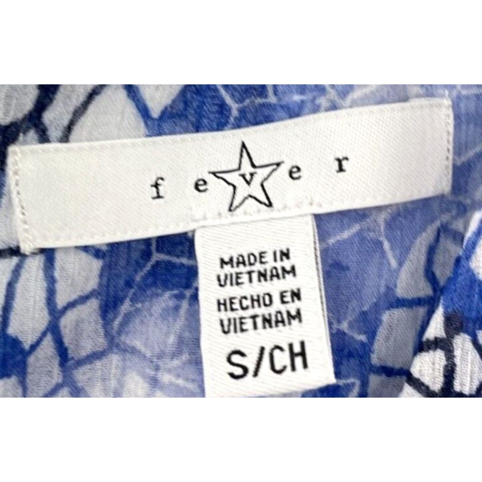 Vintage Fever Tank Top Women Floral Print Lightweight Chiffon Sleeveless Round Neck Button Asymmetrical High Low S Blue Size S / US 4 / IT 40 - 4 Thumbnail