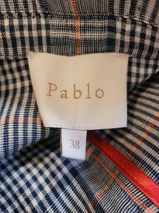 Other Pablo 100% Linen Blazer Jacket Glen Check Orange - Size 38 Size M / US 6-8 / IT 42-44 - 2 Thumbnail