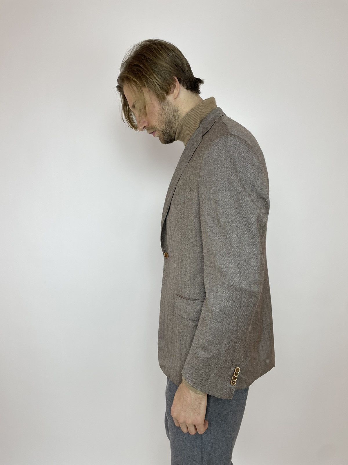 Designer × SCABAL SCABAL Cashmere Blazer one button Mens size 56R Size 46R - 9 Thumbnail
