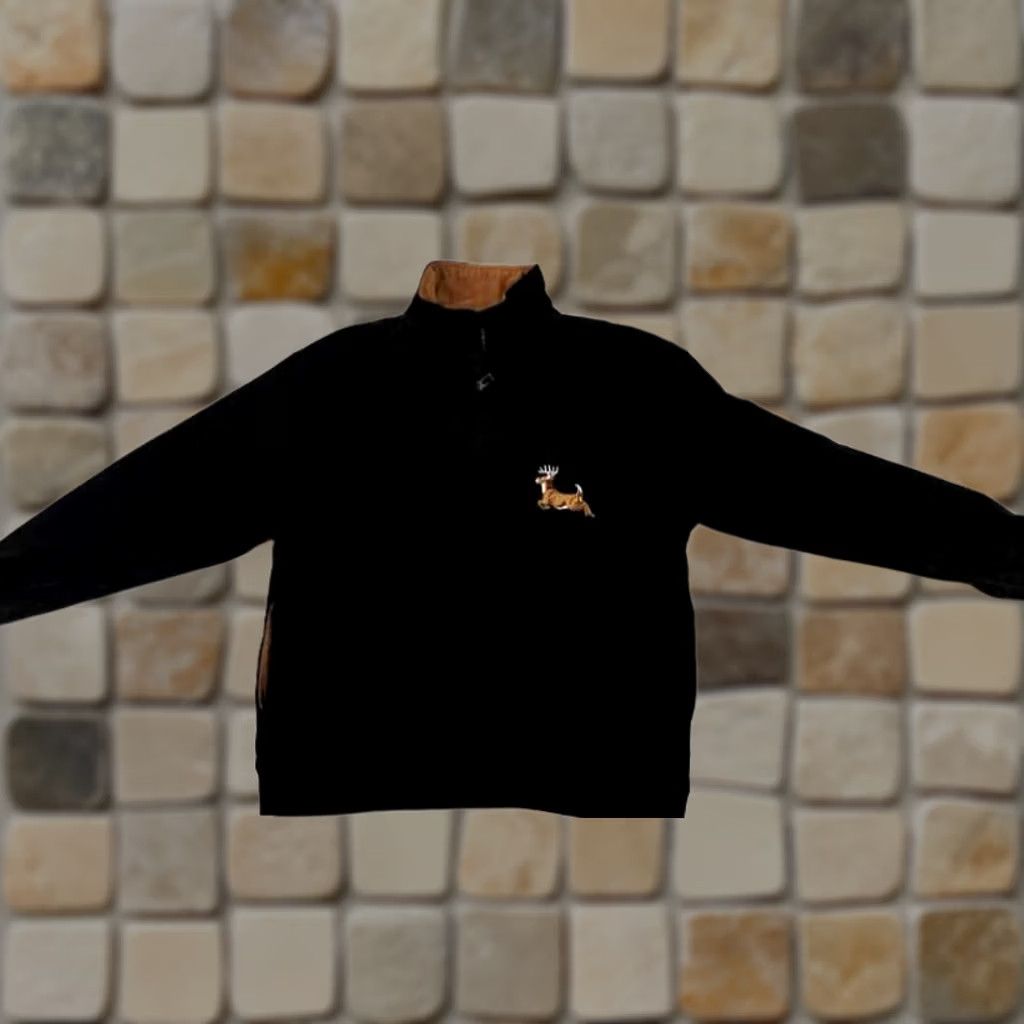 Vintage VINTAGE Woodland Trails Fleece 1/4 Zip Embroidered Deer Large Size L / US 10 / IT 46 - 1 Thumbnail