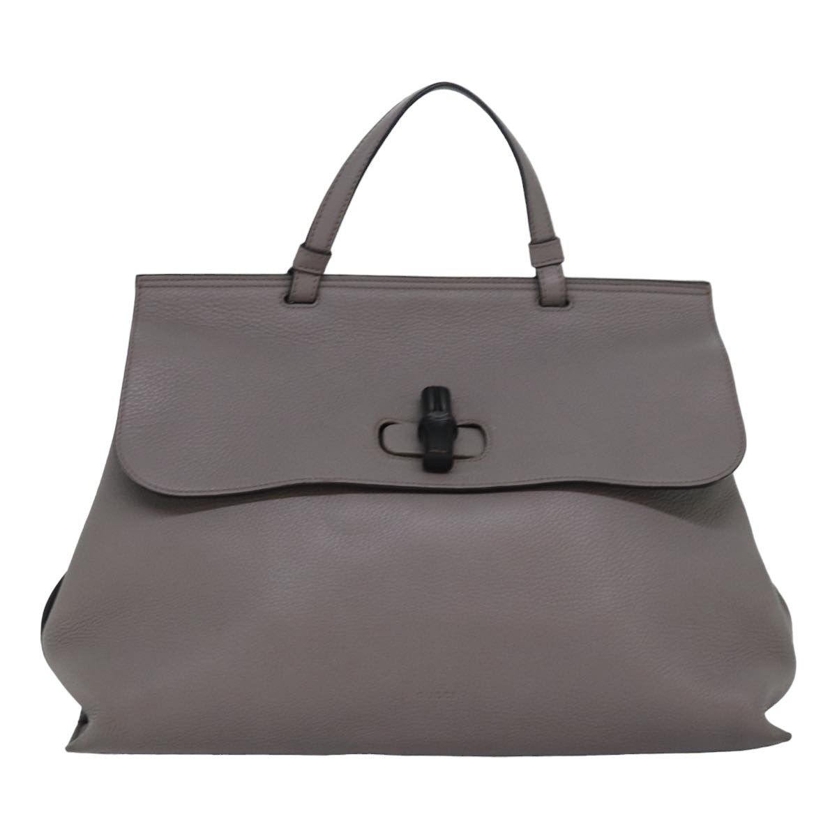 Gucci Bamboo Daily Grey Leather Handbag (Pre-Owned) Size ONE SIZE - 1 Thumbnail