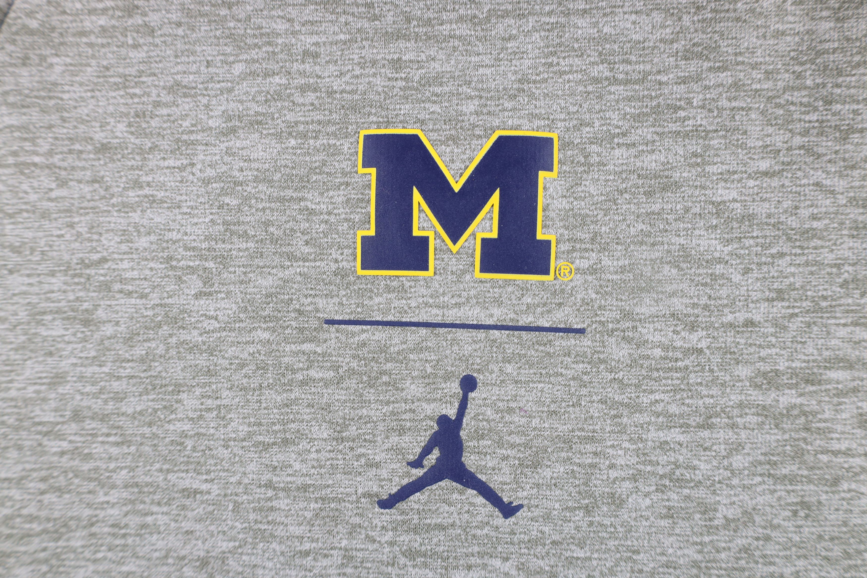 Nike × Vintage Nike Air Jordan of Michigan Jumpman Football Hoodie Gray Size US S / EU 44-46 / 1 - 4 Thumbnail