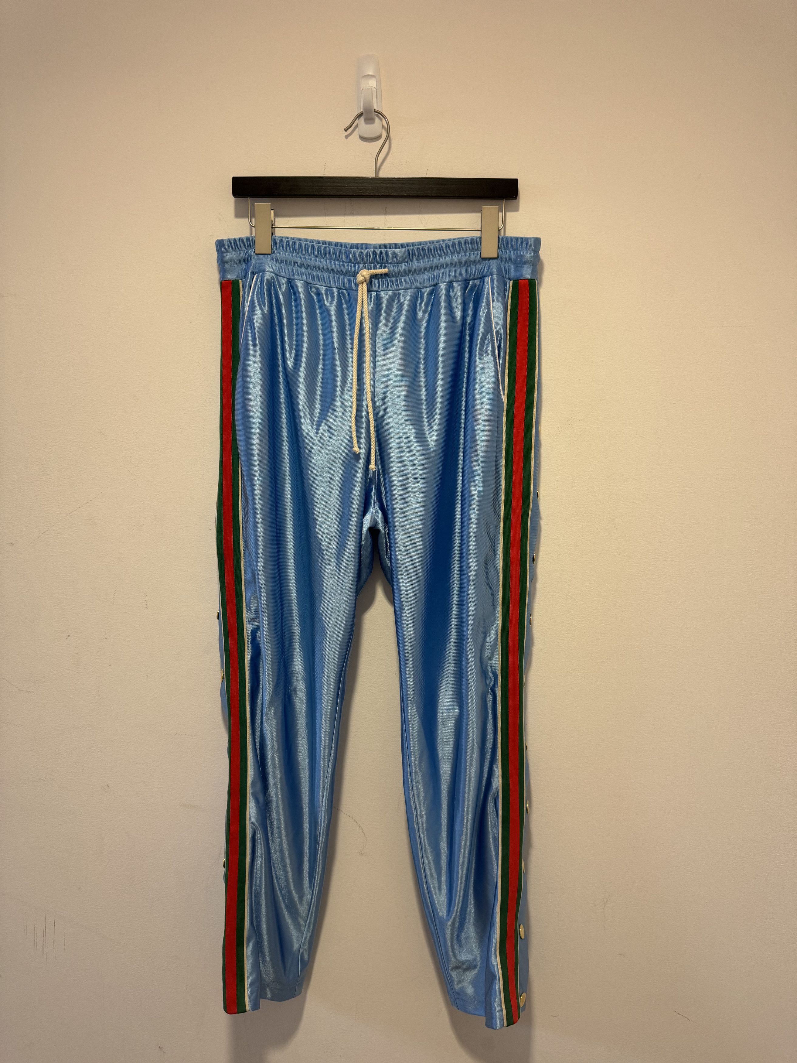 Gucci Gucci Tapered Webbing-Trimmed Satin-Jersey Track Pants Size US 34 / EU 50 - 2 Thumbnail
